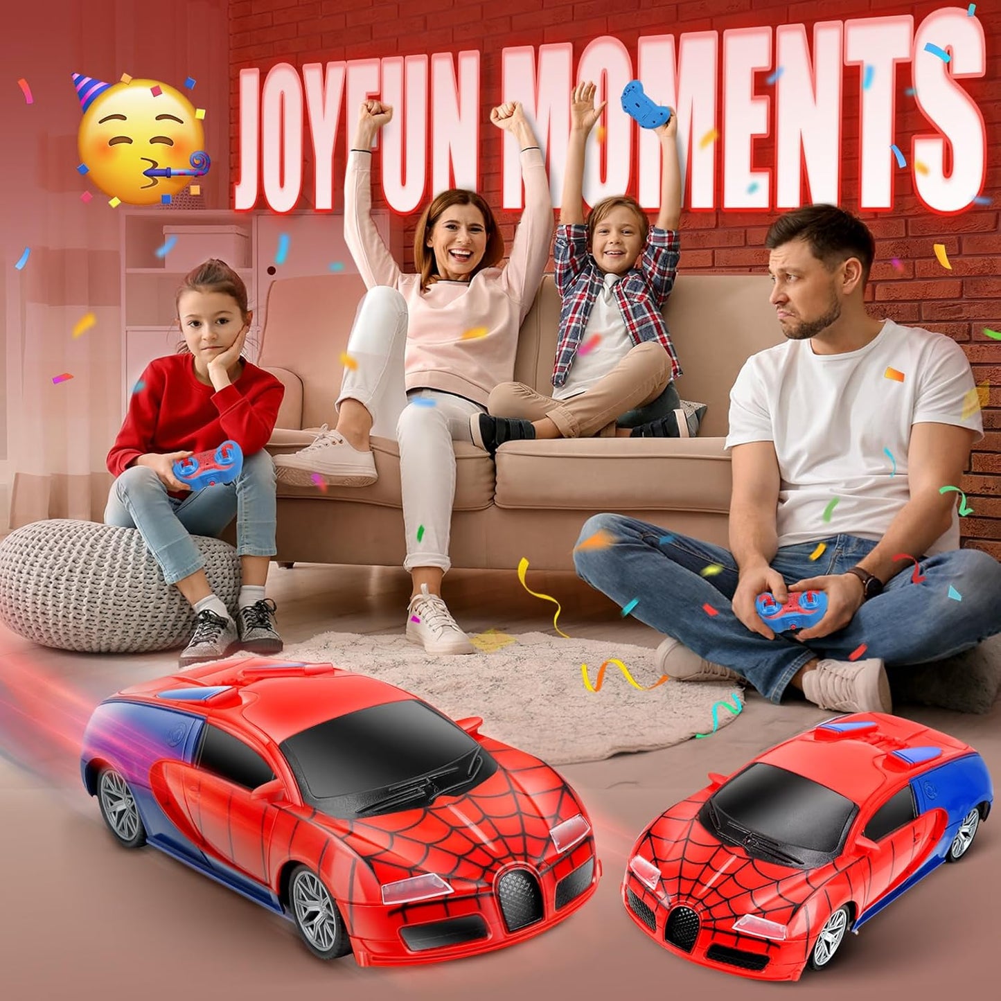 Remote Control Car Toy for Kids: Spider Rc Cars for Boys Age 4-7 Toy Cars for Boys Age 4-7 Racing Car Toys Spider Toys for Boy 4-6 Birthday Gift for 3 4 5 6 7 8 9 Year Old Boy Girls, Red