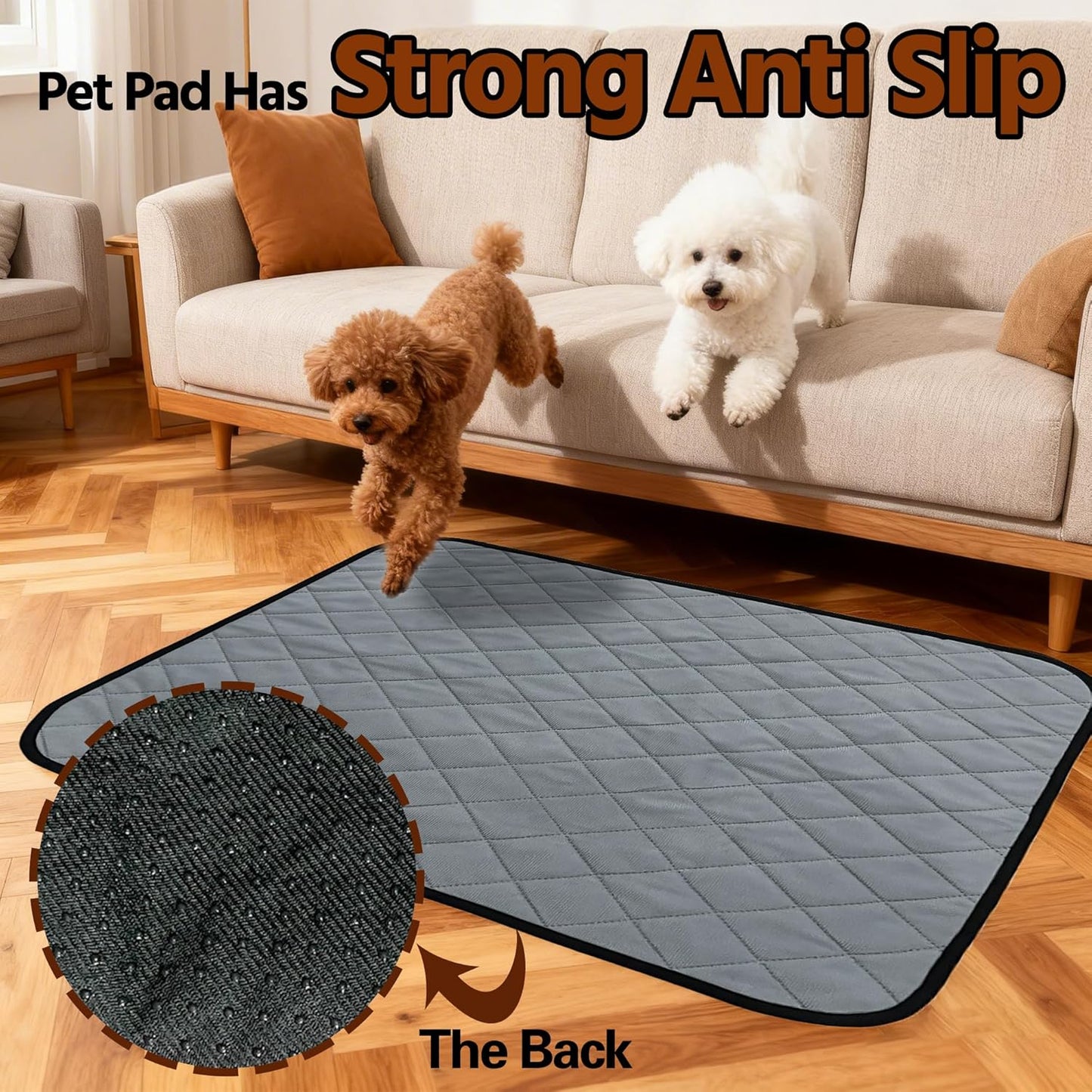 Washable Pee Pads for Dogs,Waterproof Dog Training Pads,Playpen Mat,Non-Slip Potty Pads,Super Absorbent Whelping Pads,Puppy Pad with Rounded Corn,Potty Pads (18x24(4 Pack))