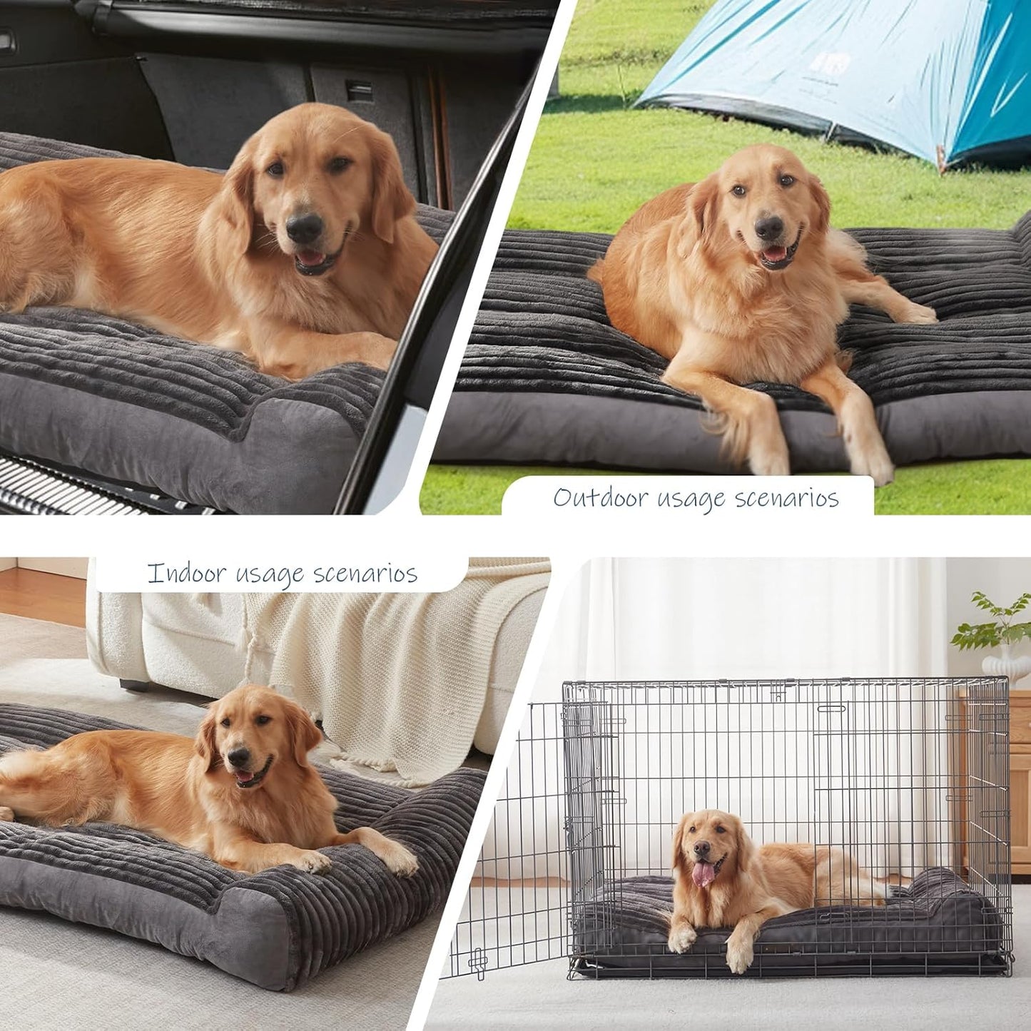 Dog Beds for Large Dogs Breeds,Sofa Dog Bed with Pillow for Crate Kennel, Super Soft Pet Bed for Support Bolster, Comfortable Pet Couch Bed & Non-Slip Bottom