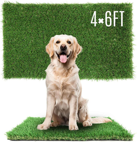 1.38" Artificial Grass Turf 4 x 6 FT, Dog Grass Pads Indoor Outdoor Garden Lawn Landscape Patio Turf Mat Thick Fake Faux Grass Rug Dog Pets Mat for Puppy Potty Training