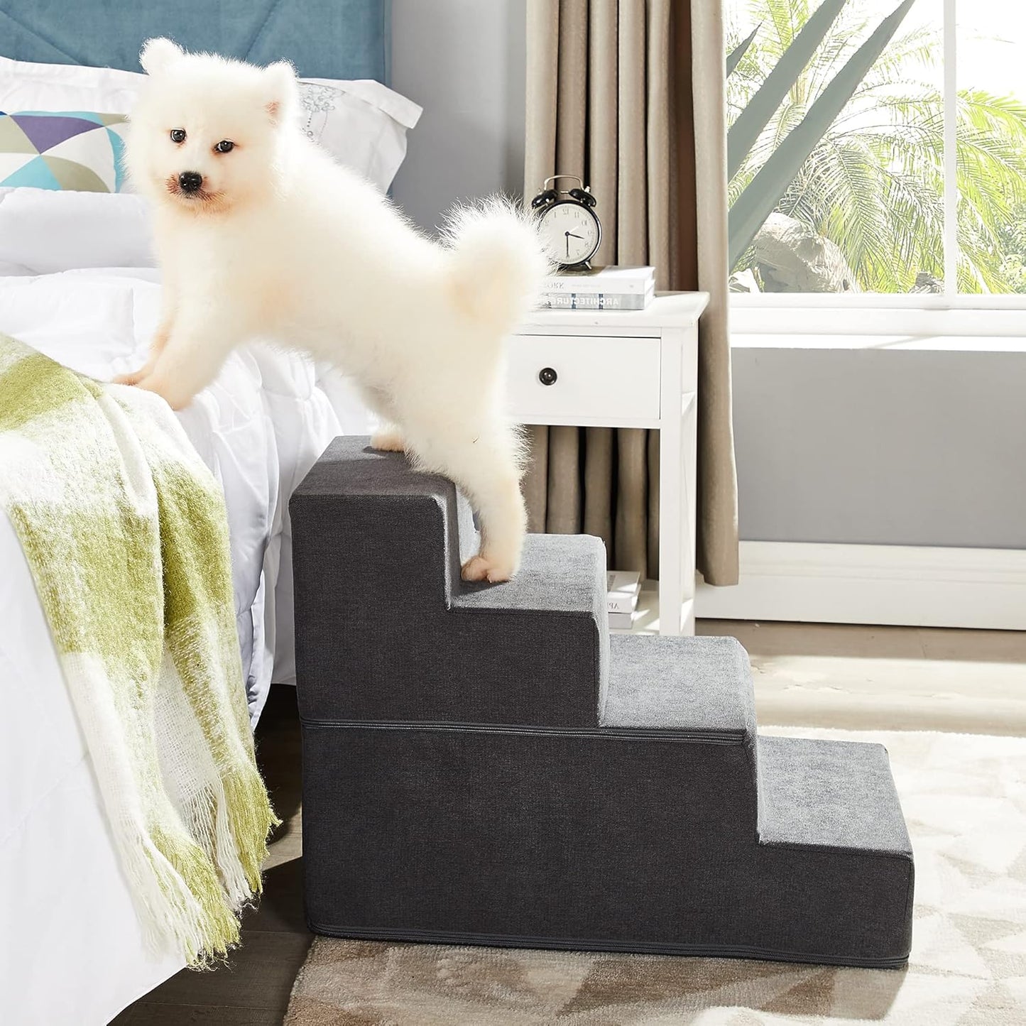 Ulax Furniture Foam Pet Steps Stairs Removable Step for Cats/Dogs Non-Slip Pet Stairs (4-Step)