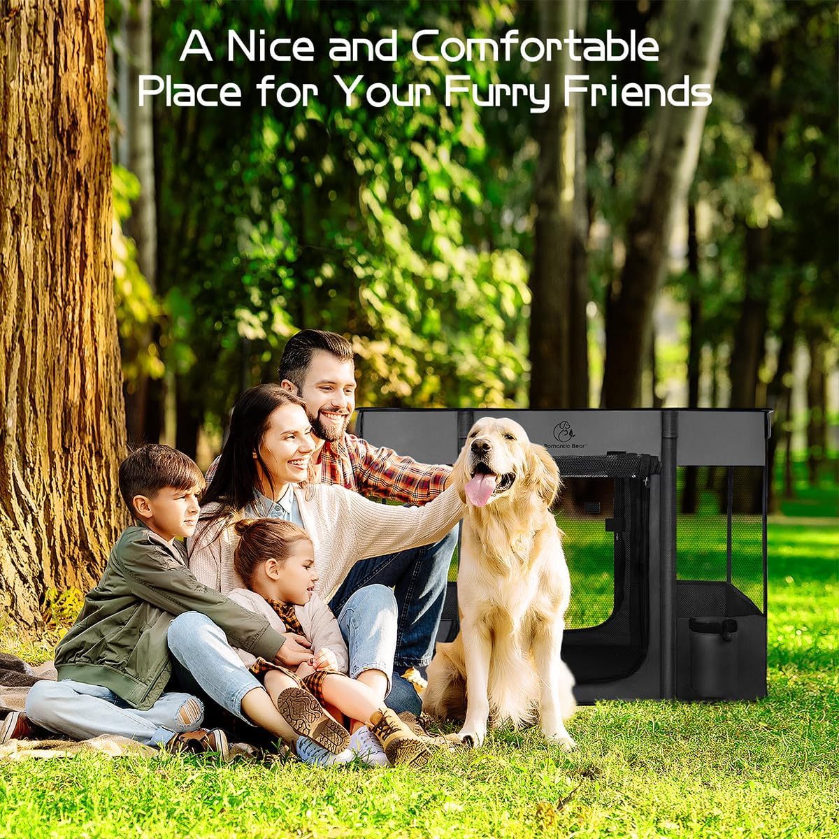 40x32x24 Inches Dog Playpen,Pet Playpen,Foldable Puppy Cat Playpen,Portable Exercise Kennel Tent Crate,Water-Resistant Breathable Shade Cover,Indoor Outdoor Travel Camping Use for Small Animals(L)
