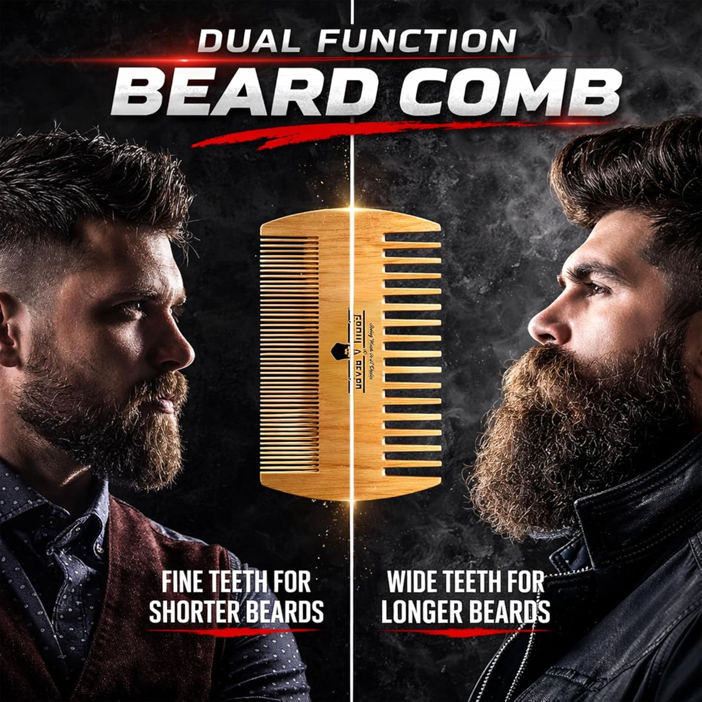 Beard Straightener Grooming Kit for Men, Beard Growth Kit, Wash, Brush & Comb, Unscented Growth Oil, All Natural Sandalwood Balm, Conditioner, Razor & Scissors, Great Gift Idea for Men's (Bamboo)