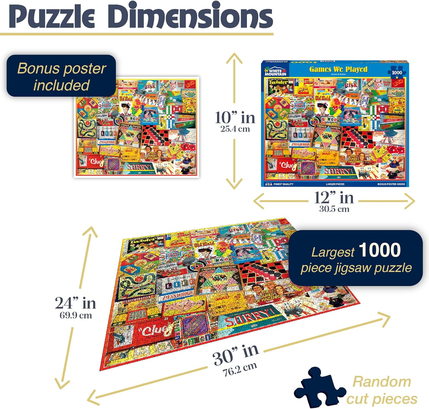White Mountain Puzzles The Games We Played - 1000 Piece Jigsaw Puzzle