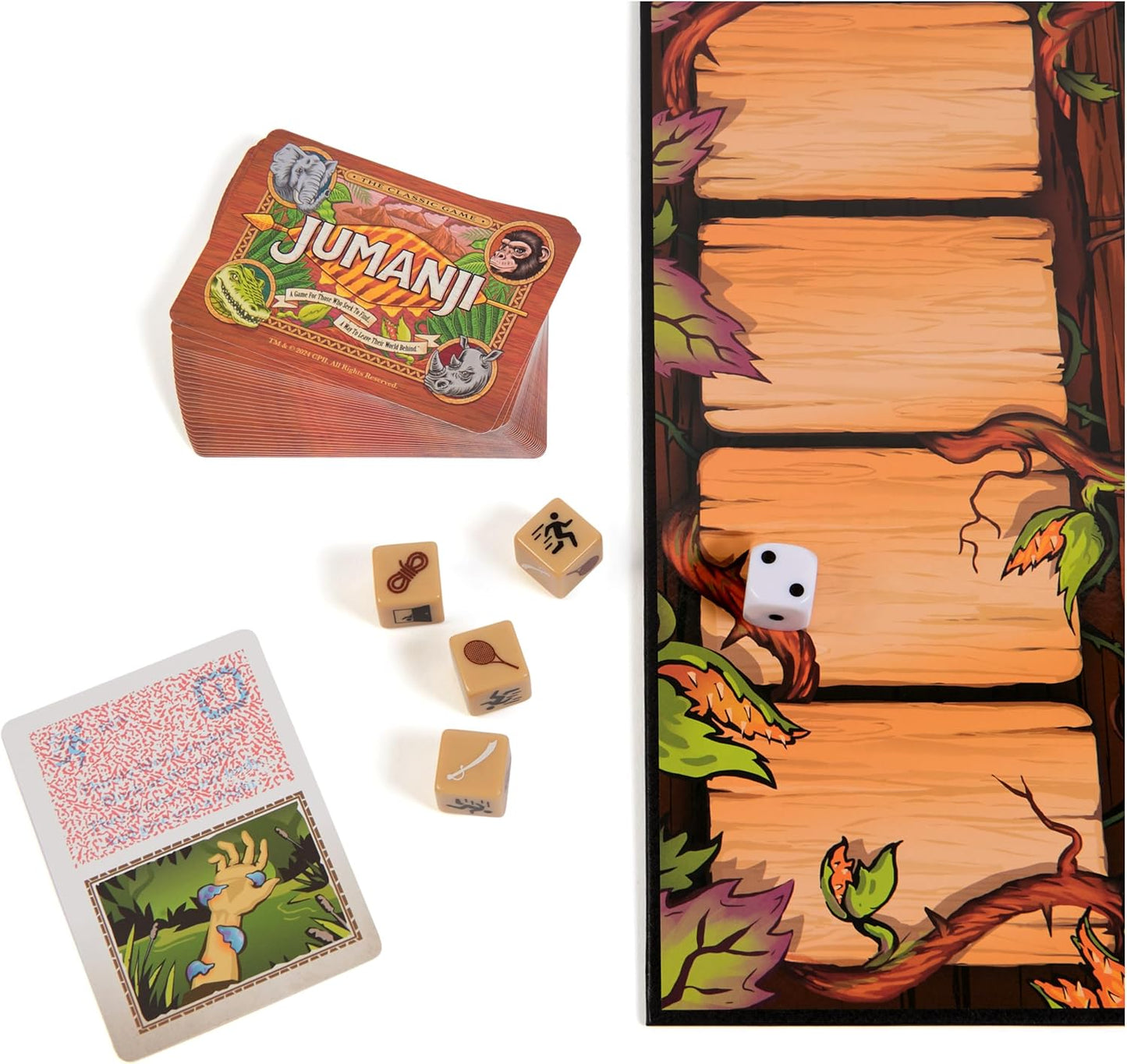 Spin Master Games, Jumanji 30th Anniversary Edition, The Classic Thrilling Adventure Family Board Game Based on the Action-Comedy Movie, Updated Jungle Challenges, 2-4 Players, for Ages 6 & Up
