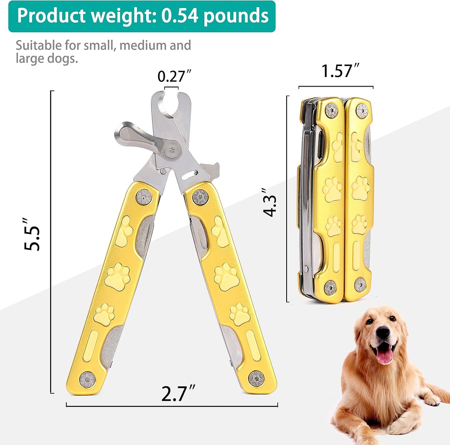 Heavy Duty Dog Nail Clippers for Thick Nail 【Cut Nails Like Butter】, Quite Sharp Pet Nail Clippers for Large Dogs, Easy & Safe Dog Nail Trimmer for Large Medium Small Dogs Cat with Nail File
