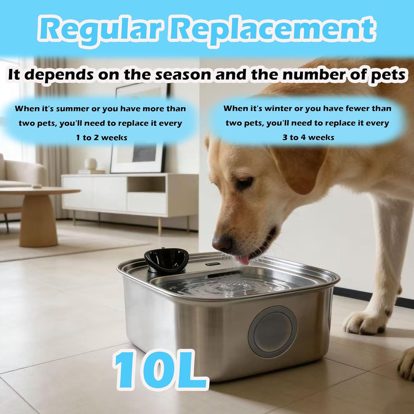 14+14+14 Pack Dog Water Fountain Filter Replacement Compatible with Oneisall PW07SAU 10L/2.64Gal, Replacement Charcoal Filter for Dog Water Fountain Stainless Steel (14 Set)