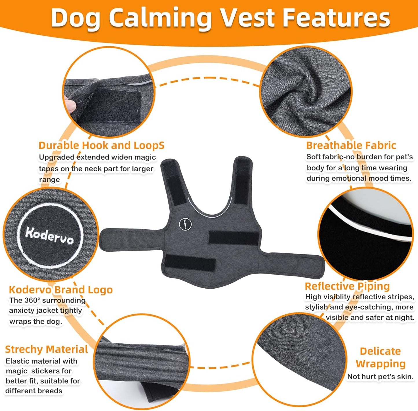 Dog Anxiety Jacket, Skin-Friendly Dog Calming Shirt - Dog Coat for Thunder, Fireworks, Vet Visits and Separation - Keep Pet Calm Without Medicine & Training, Anti Anxiety Vest for Dogs
