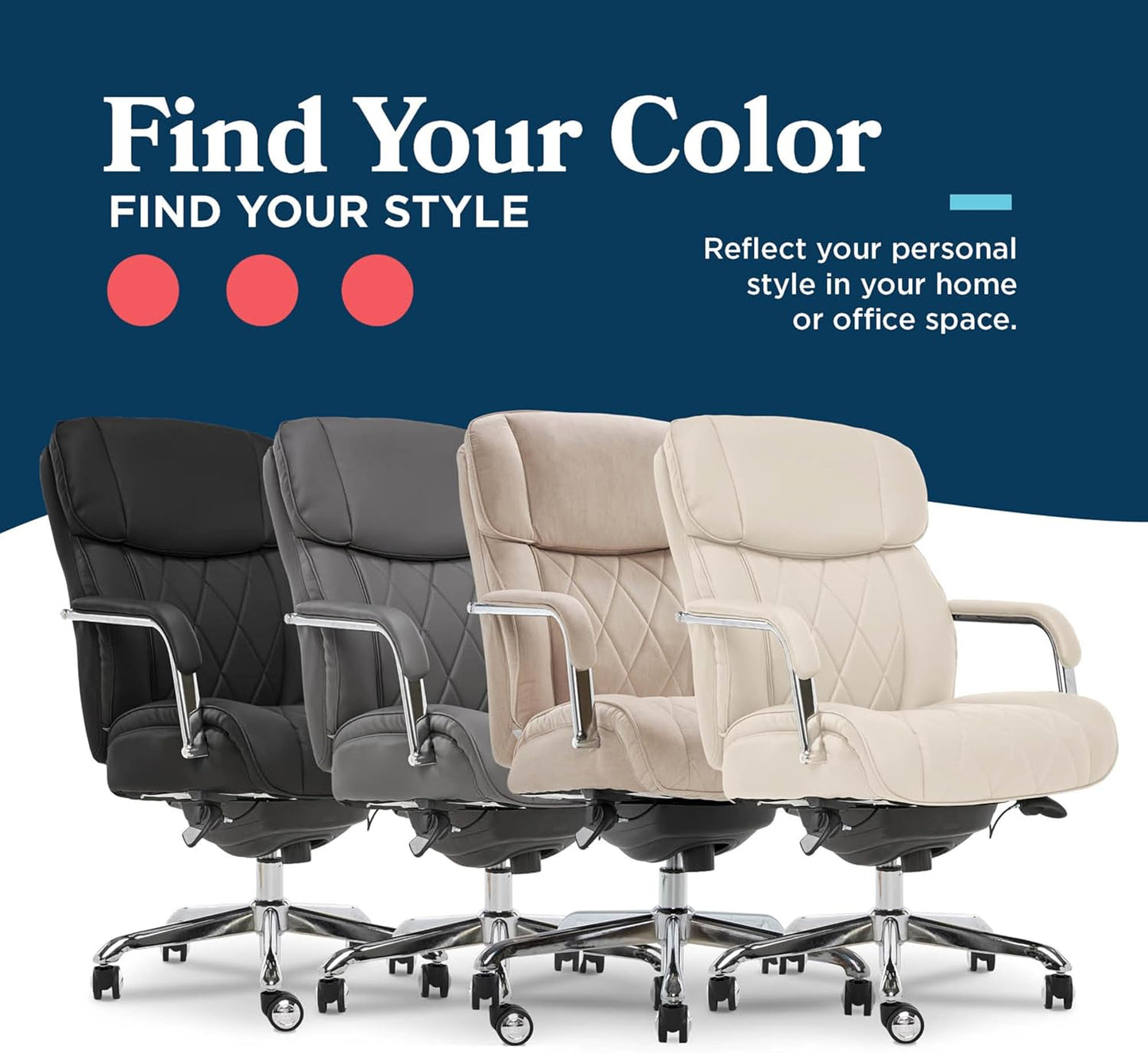 La-Z-Boy Sutherland Ergonomic Faux Leather Swivel Computer and Desk Chair, Black (CHR10048A)