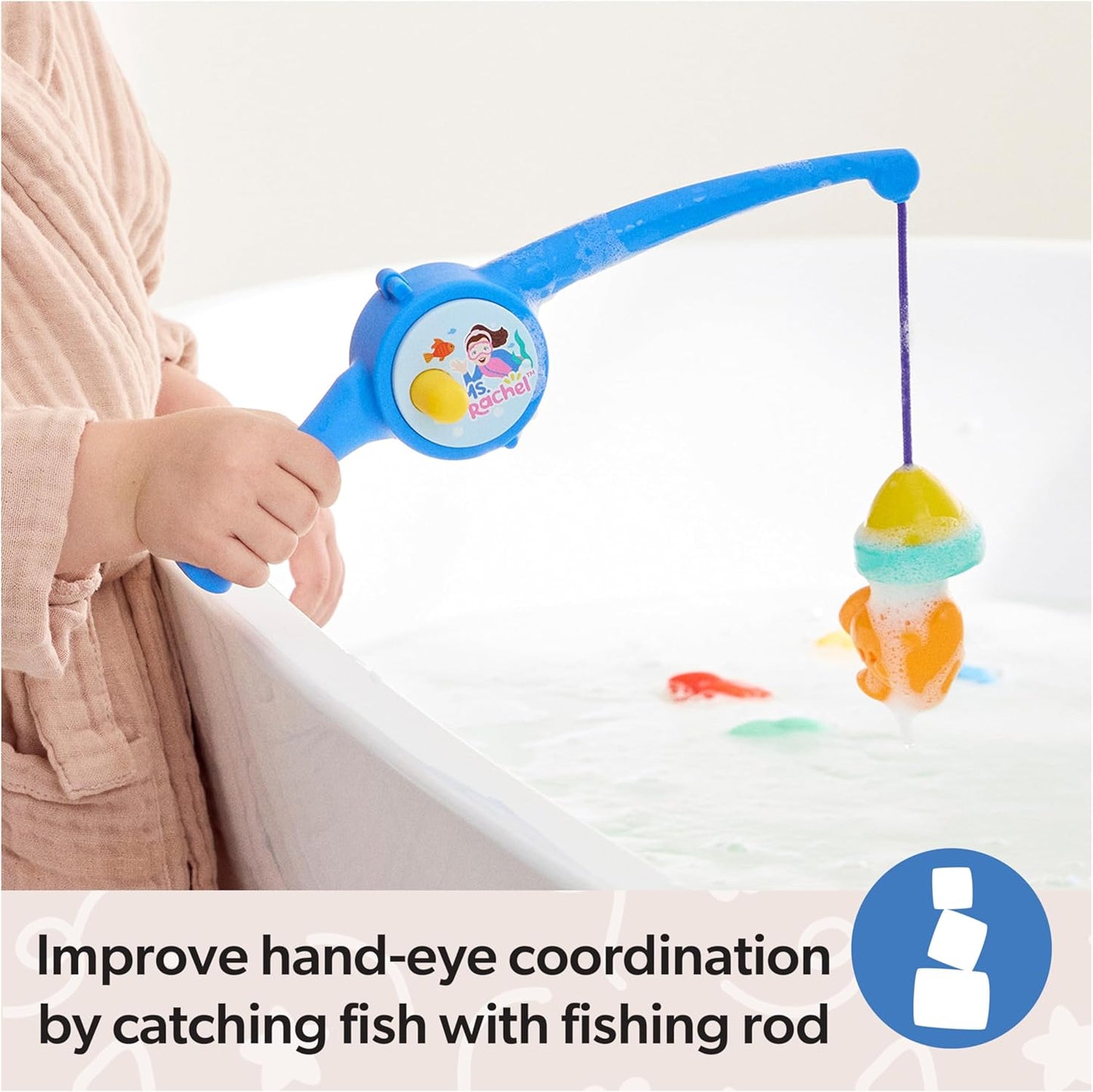 Ms. Rachel Official Counting Fishes Playset with 5 Floatable Toy Fish, Educational Toys & Toddler Toys for Girls & Boys Ages 2-3+ Years