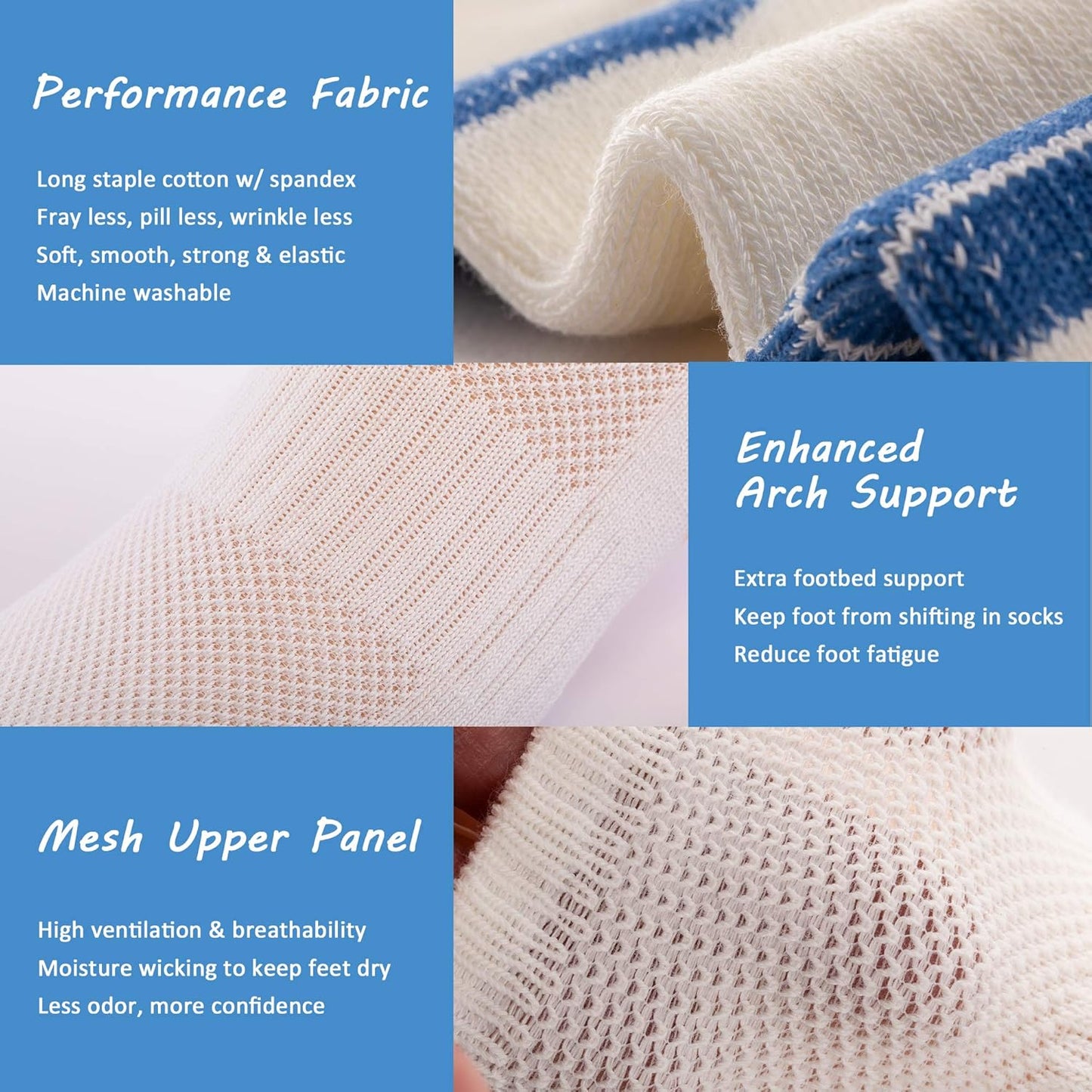 UI U&I SOCKS Men's Performance Cushion Cotton Low Cut Ankle Athletic Socks (6-Pack/12-Pack)