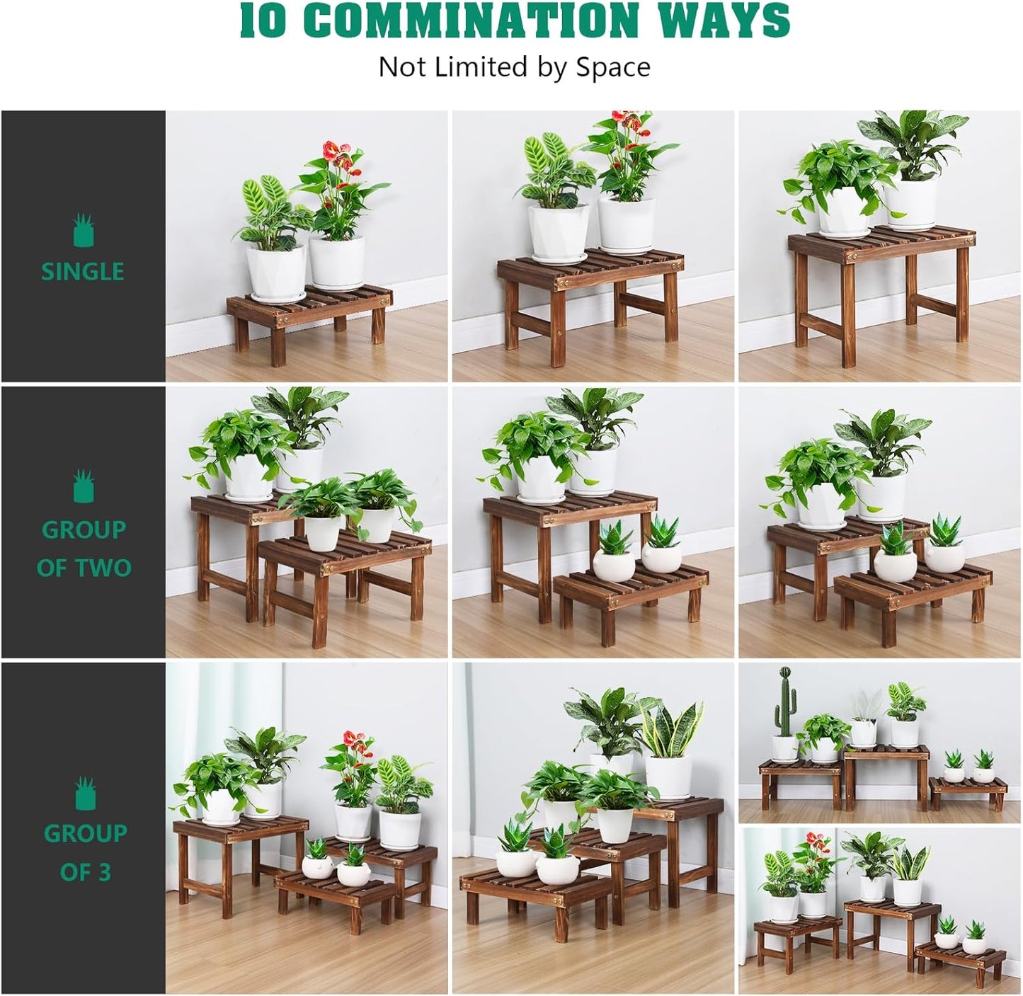 3 Tiered Small Plant Stands Shelf Indoor Outdoor,Wood Flower Pot Stand Holders Rack,Freestanding Corner Ladder Shelves for Plants Succulent Cactus,on Patio,Desktop,Window