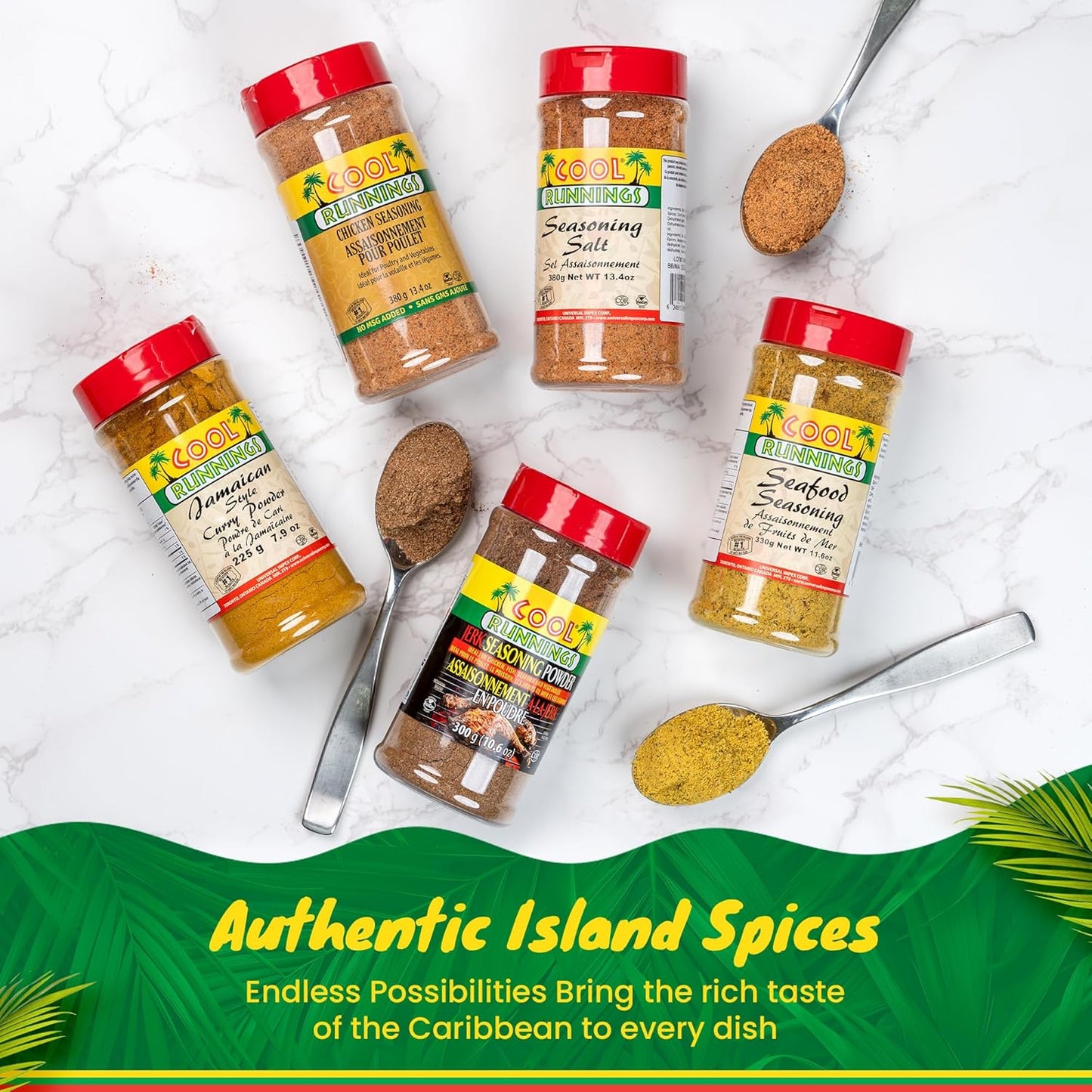 Cool Runnings Seafood Seasoning 330g - Authentic Caribbean Spice Blend for Enhancing Grilled, Baked, and Fried Fish and Seafood Dishes