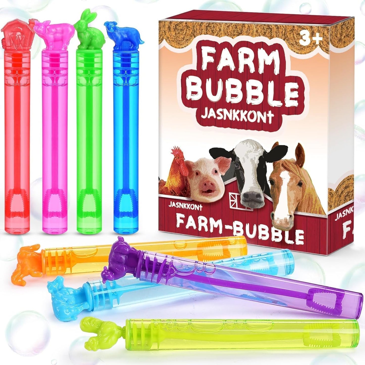 32Pcs Animal Farm Bubbles with Gift Box, Party Favors for Kid, Mini Dog/Horse Bubble Wands Bulk, Birthday Decoration, Pinata Filler, Goody Bag Stuffers Supplies, Carnival Prizes, Classroom Gift Toy