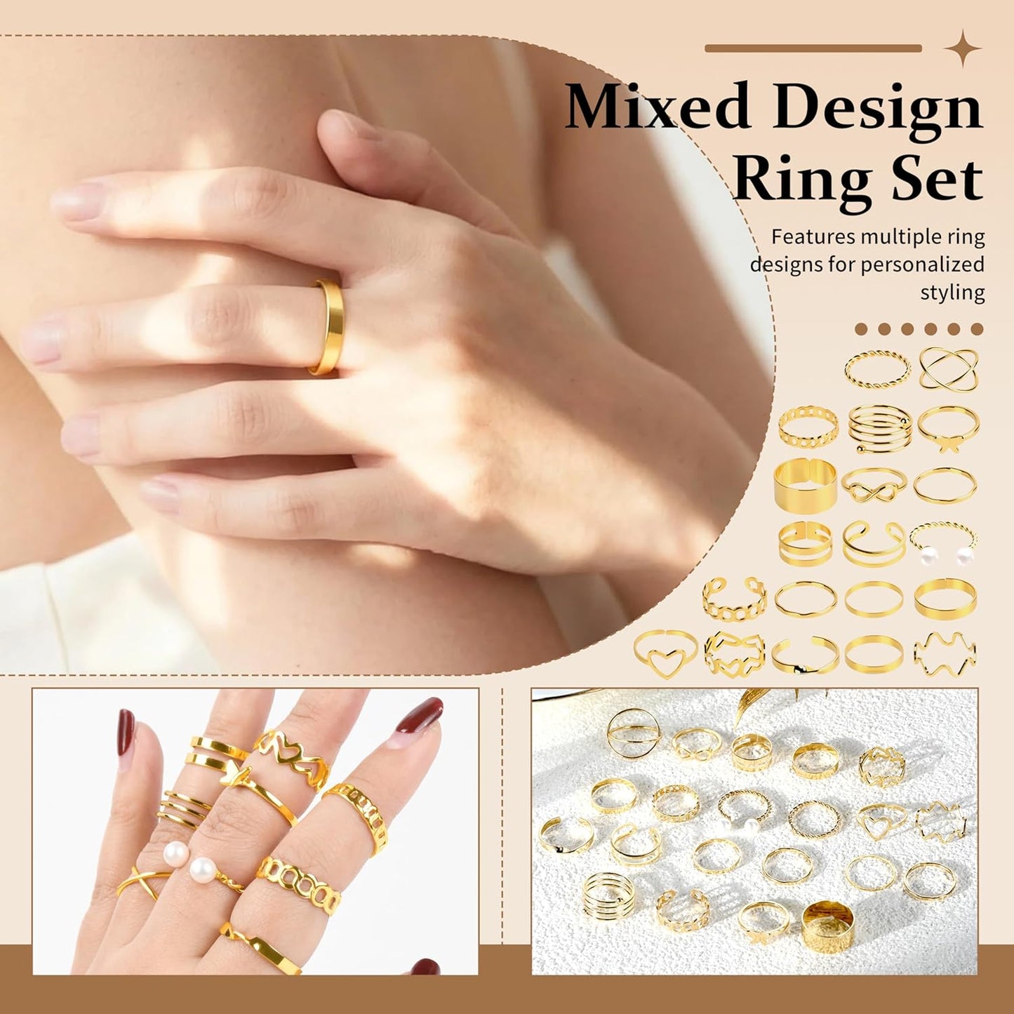 86 Pcs Gold Jewelry Set for Women, Alloy Plated Fashion Set with 17 Necklace, 15 Bracelets, 16 Stud Earrings, 11 Hoop Earrings, 22 Rings, 5 Ear Cuff for Friendship Party Birthday Gifts