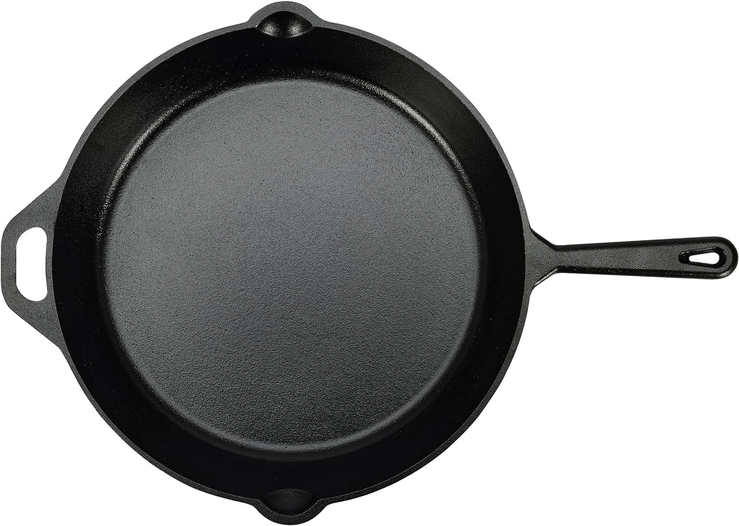 Amazon Basics Pre-Seasoned Cast Iron Skillet, Oven Safe, Even Heating, Heat Distribution, Stove Compatible, Heavy-Duty, 15-Inch, Black