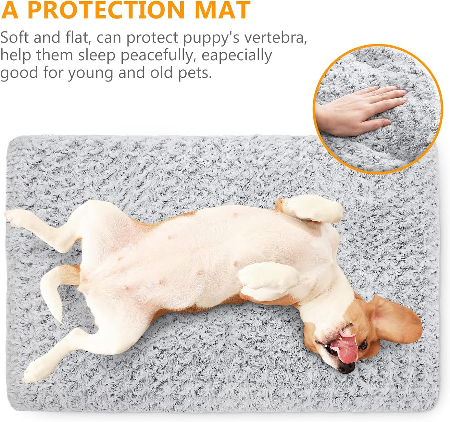 MIXJOY Dog Bed Kennel Pad Washable Anti-Slip Crate Mat for Extra Large Dogs and Cats (42-inch)