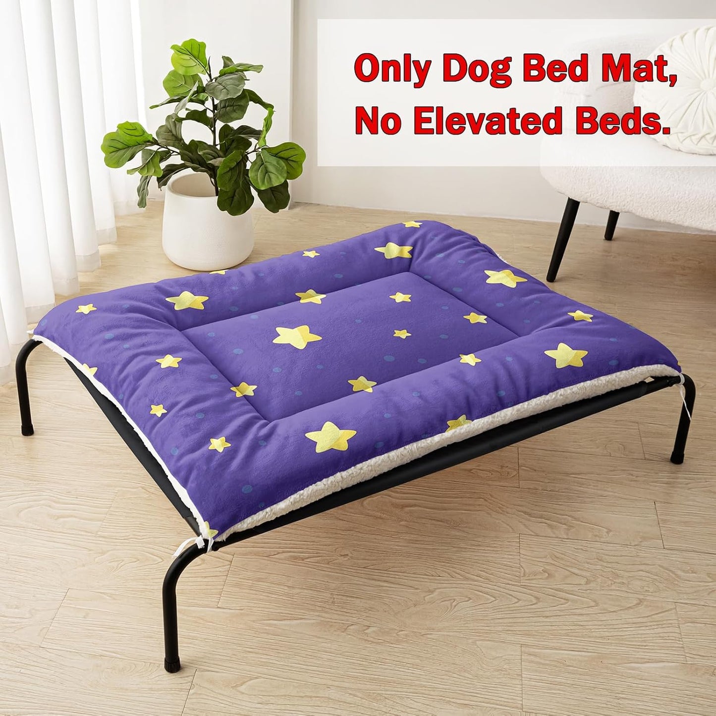 Star Orthopedic Dog Bed Mat (41"X31"),Purple Comfortable Pet Dog Cat Kennel Pad,Printing Washable Crate Bed,Sleeping Mat for Small Medium Large Dogs Cats,for Proof Pad Crate,Outdoor,Home Use