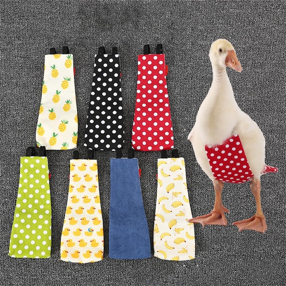 BaronHong Pet Chicken Diapers Print Duck Diapers Washable Goose Clothes Reusable Farm Pet Diapers Waterproof Bow Tie (Avocado,M)