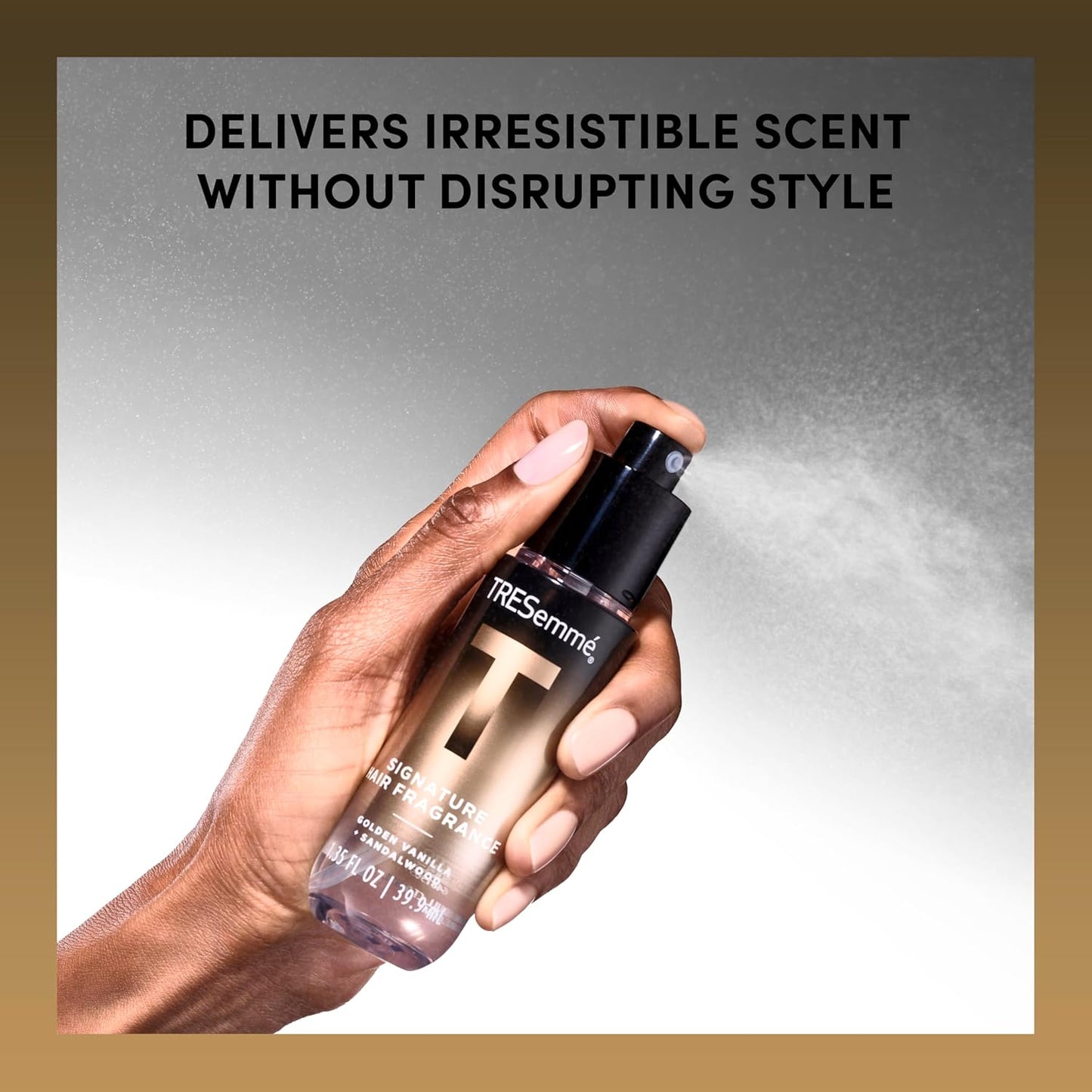 TRESemmé A-List Collection Signature Hair Fragrance 1 ct Golden Vanilla + Sandalwood Formulated Without Phthalates, Parabens + Synthetic Dyes, Developed & Safe for All Hair Types, 1.35 FL OZ