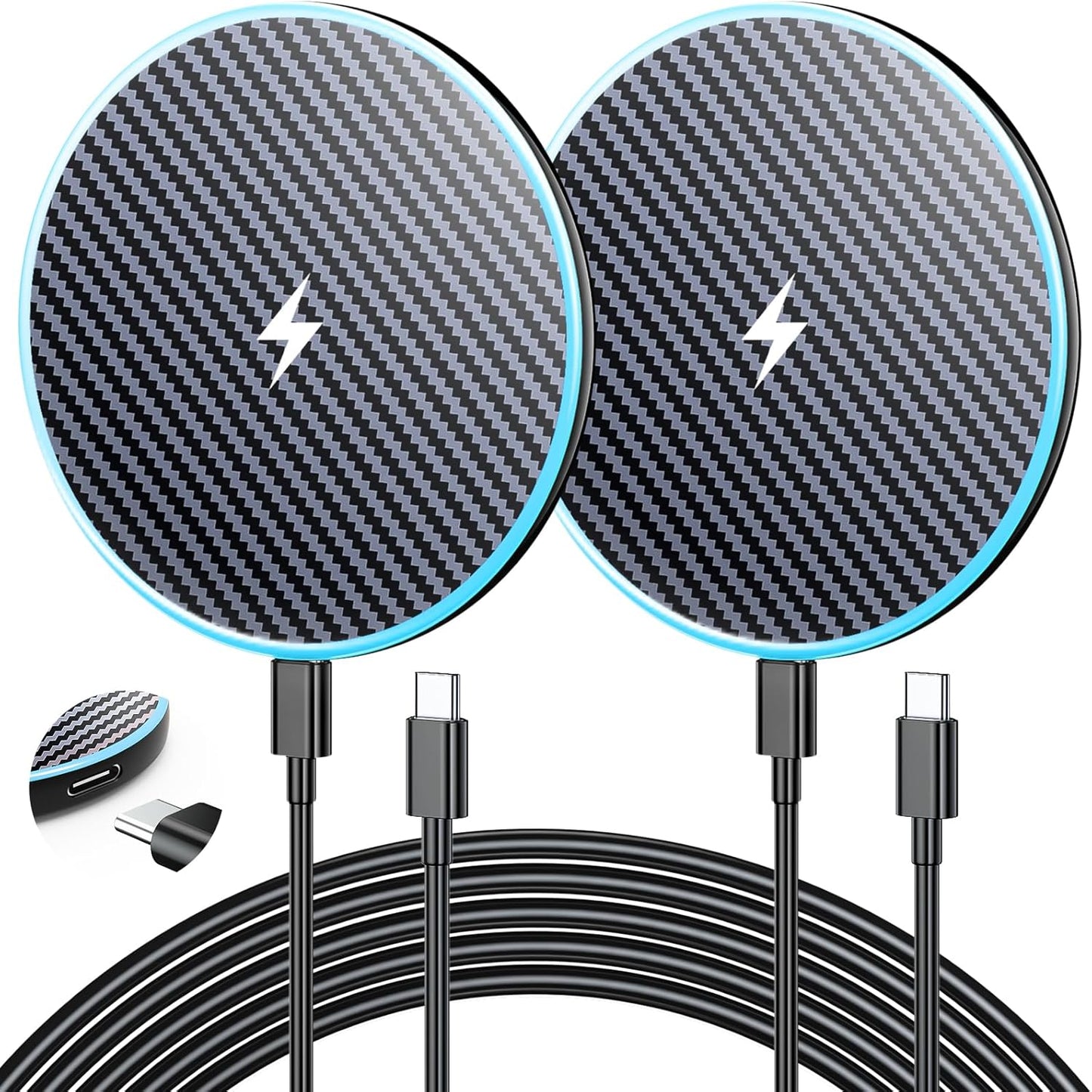 Wireless Charger for Samsung 2Pack 6FT 15W Samsung Magnetic Wireless Charger Fast Charging Pad for Samsung Galaxy S25 Ultra/S24/S23/S22/S21/Z Google Pixel 9 8a 7a 8 7 Pro (Strong Magnet Technology)