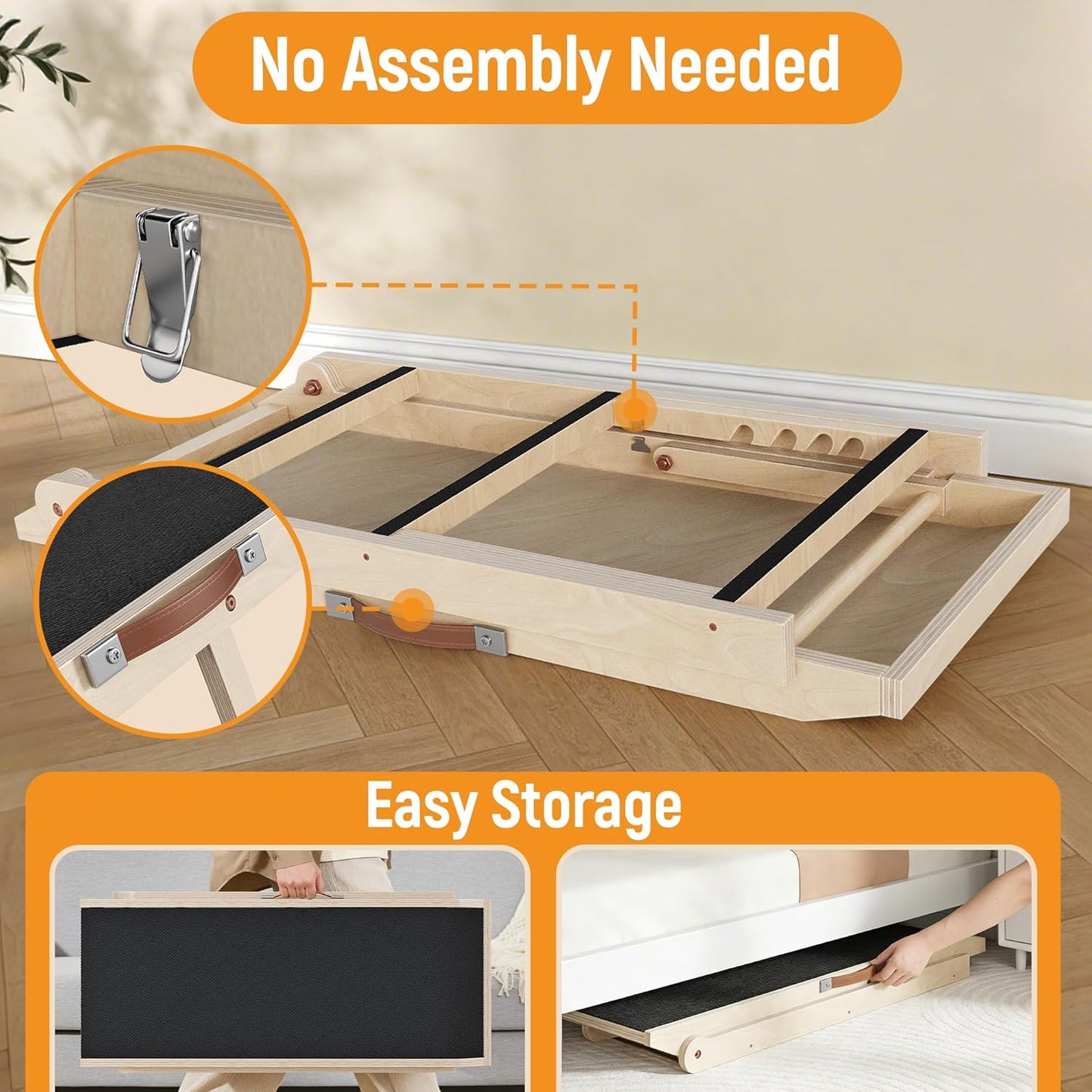 Dog Ramp for Couch Low Incline, Small Dog Ramp for Bed with Adjustable Slope, Non-Slip Rubber Walking Surface, Pet Ramps for Small Dogs Dachshund Corgi - 40 Inch
