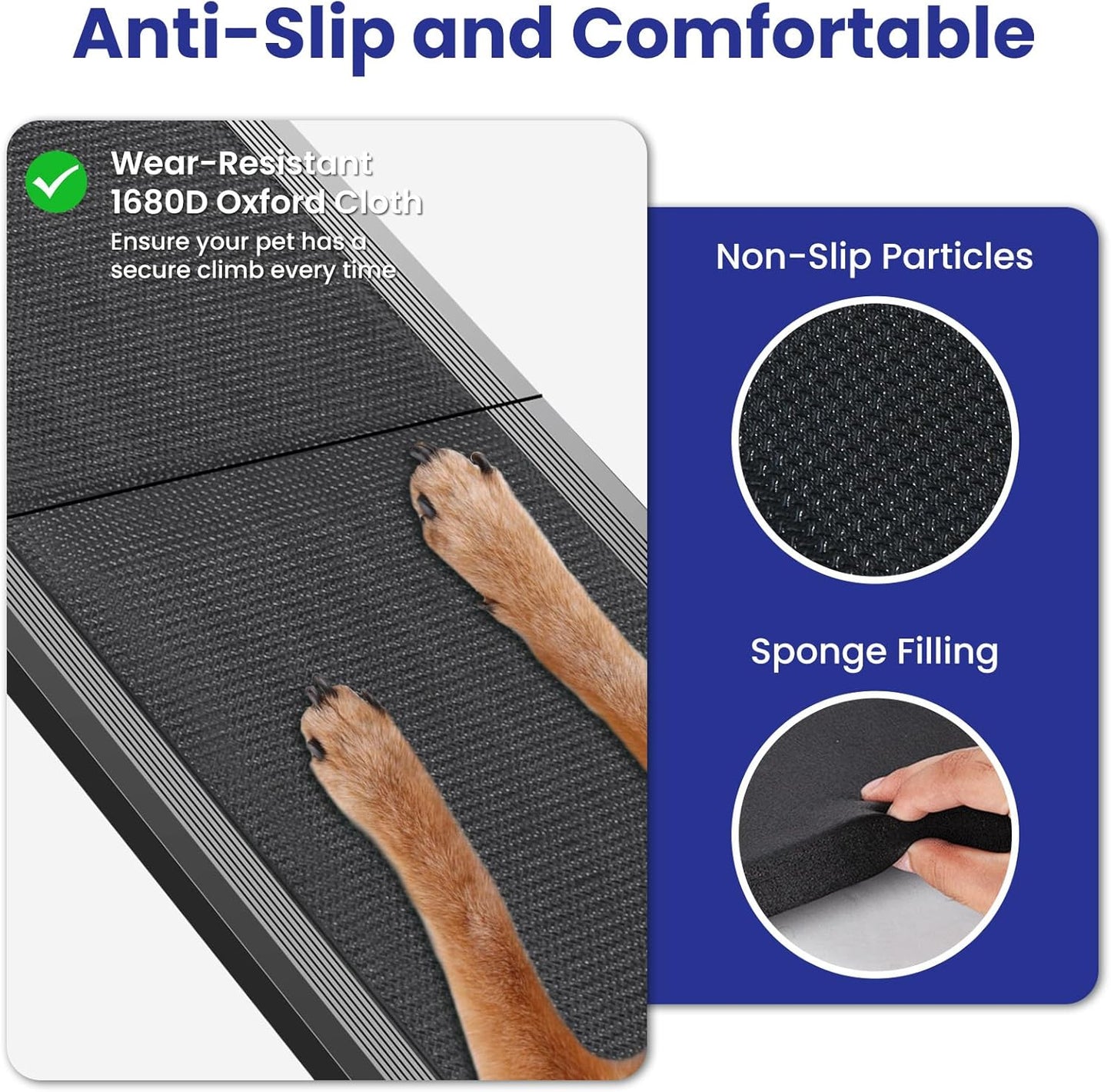 Dog Ramp for Car, 71''x 17'' Extra Long Folding Dog Ramps, Pet Ramp for Large Dogs with Non-Slip Rug Surface, Portable Dog Steps Up to 200LBS, Outdoor Dog Ramp for Car, SUV, Truck