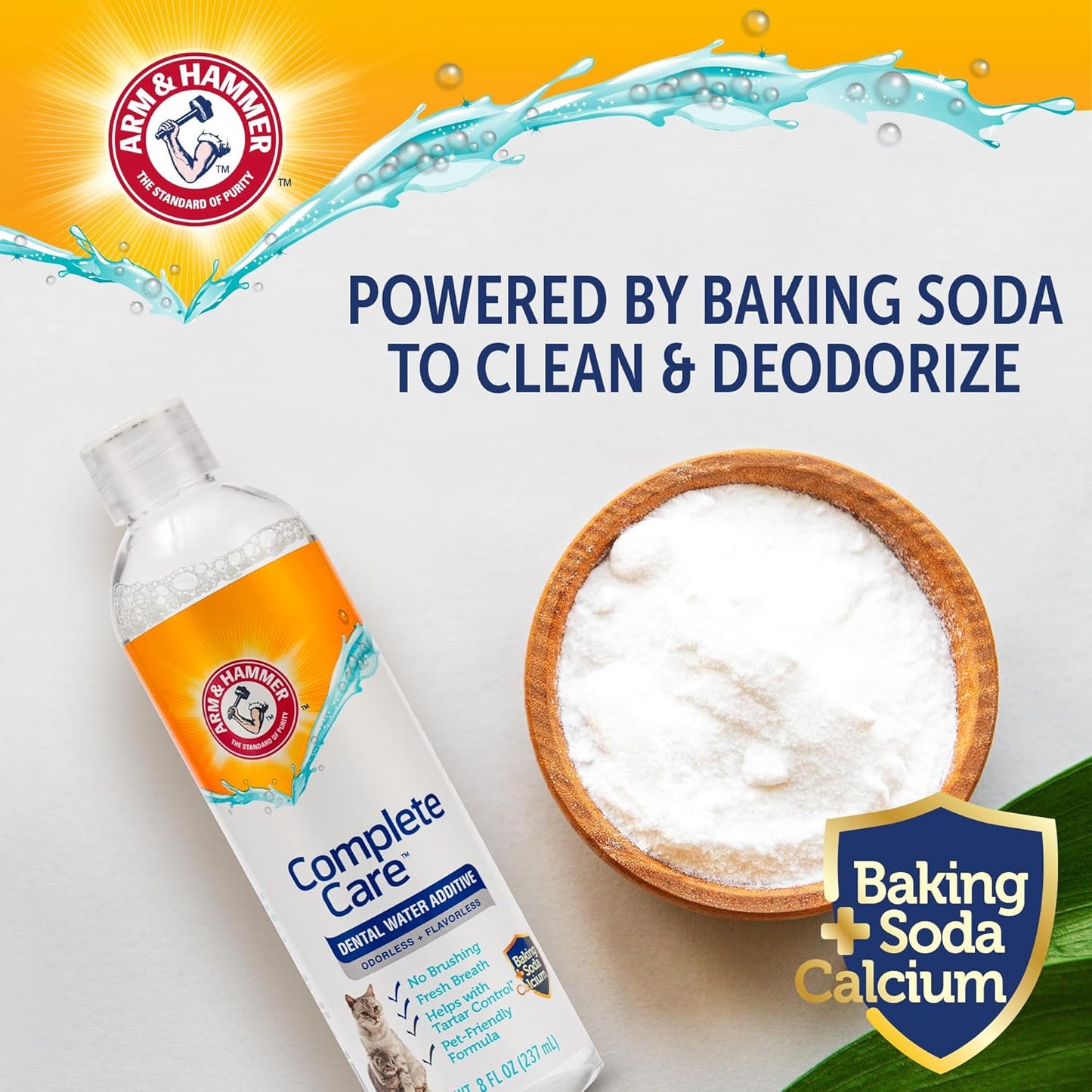 Arm & Hammer Complete Care Dental Water Additive for Cats, Cat Breath Freshener, Cat Mouth Wash or Dental Rinse, Simply Add to Pet Drinking Water for Fresher Breath, Value Size 8 FL OZ - 6 Pack