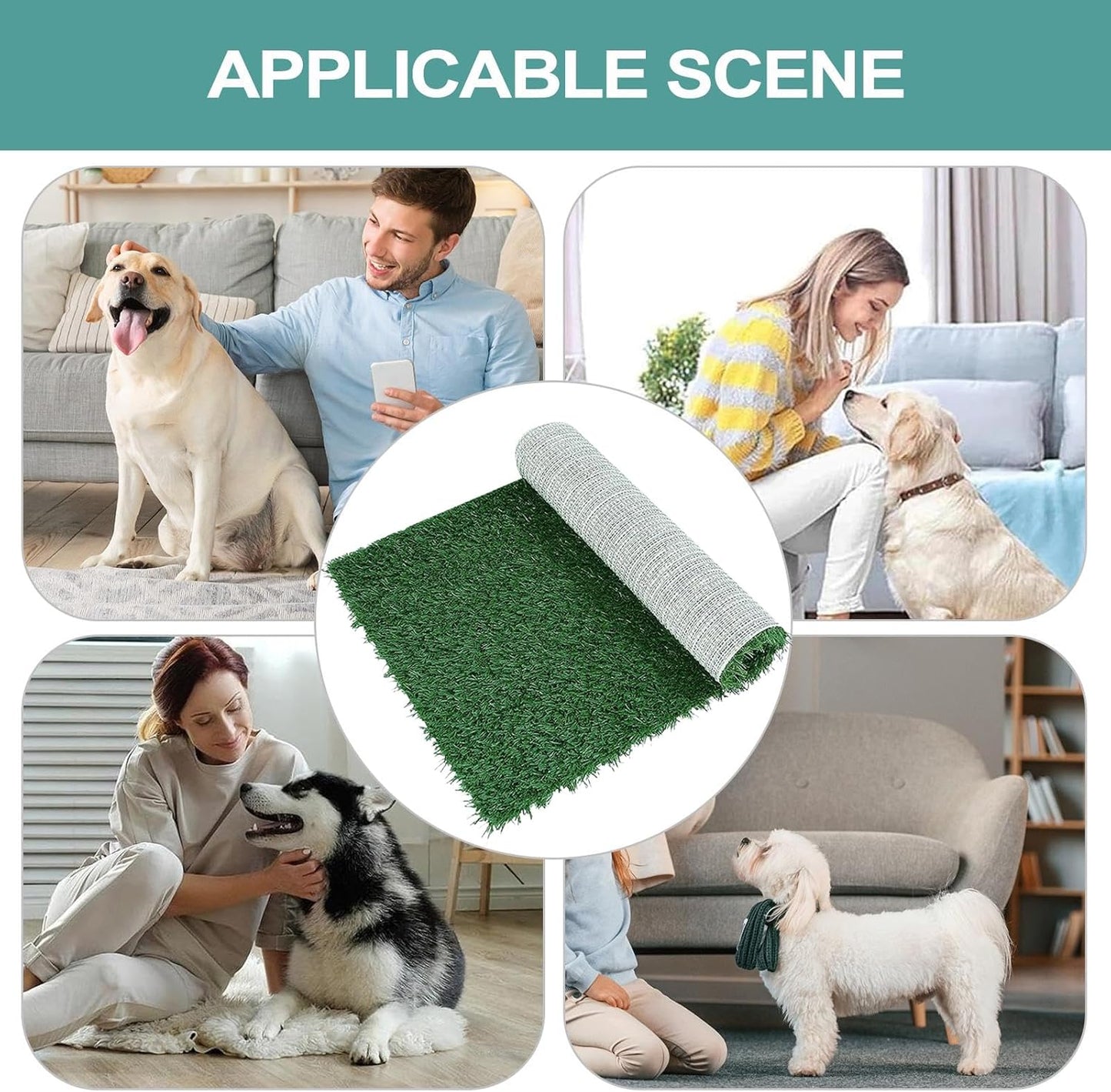 Pet Grass Pad, Artificial Puppy Potty Mat, Dog Grass Mat with Washable Design, Puppy Training Mats with Sturdy Material, Pet Accessories, Dog Pee Pad for Pets Cage Crate Sofa Garden Home Daily Use