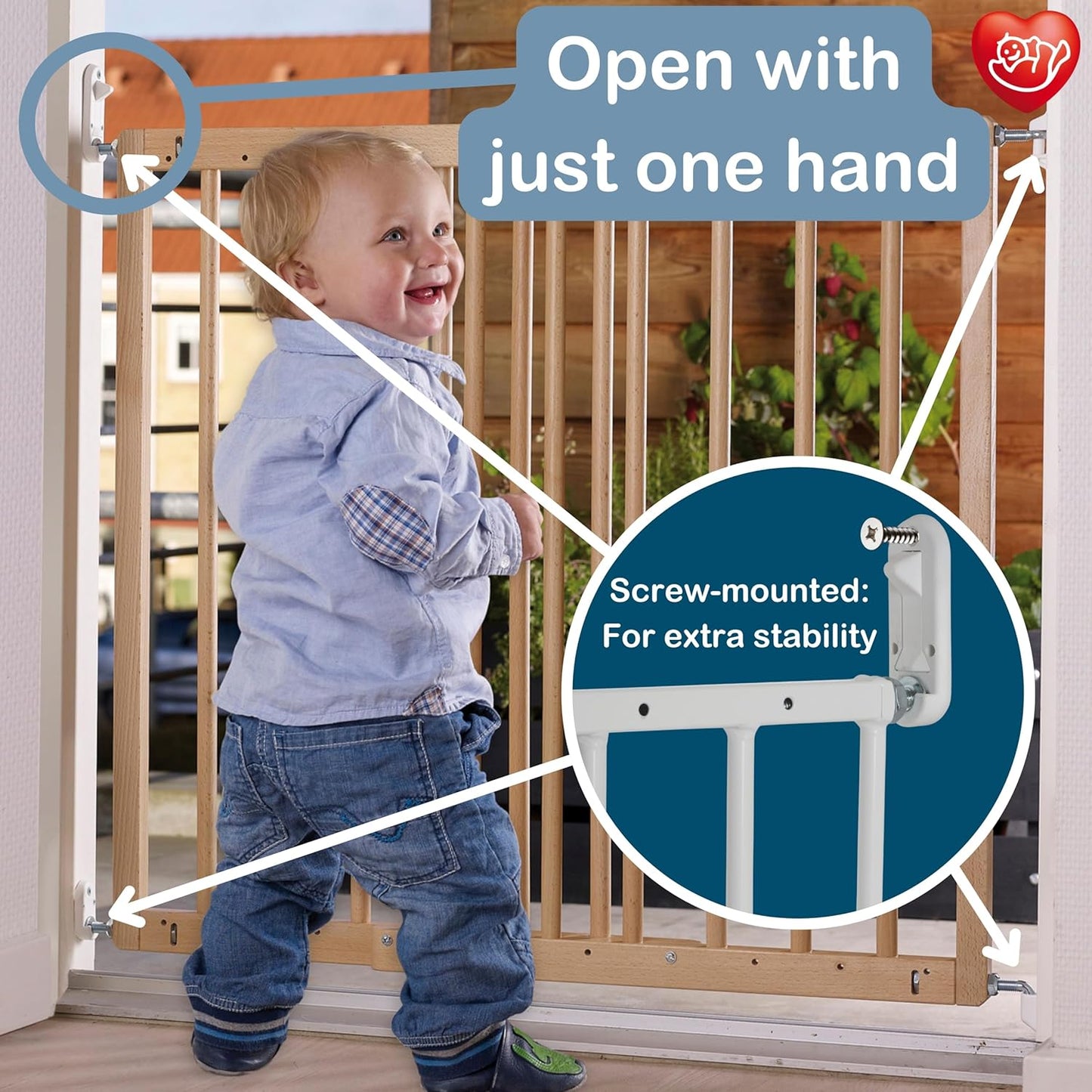 BabyDan MultiDan, 23.9"-40.", Extendable Stair Gate/Baby Gate/Safety Gate, Wood, Made in Denmark - (Pet Gate/Dog gate)