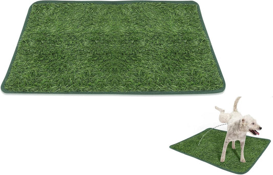 POPETPOP Reusable Dog Grass Pee Pad 23X18 Inch Artificial Lawn Mat for Indoor Outdoor Puppy Training Small Pets