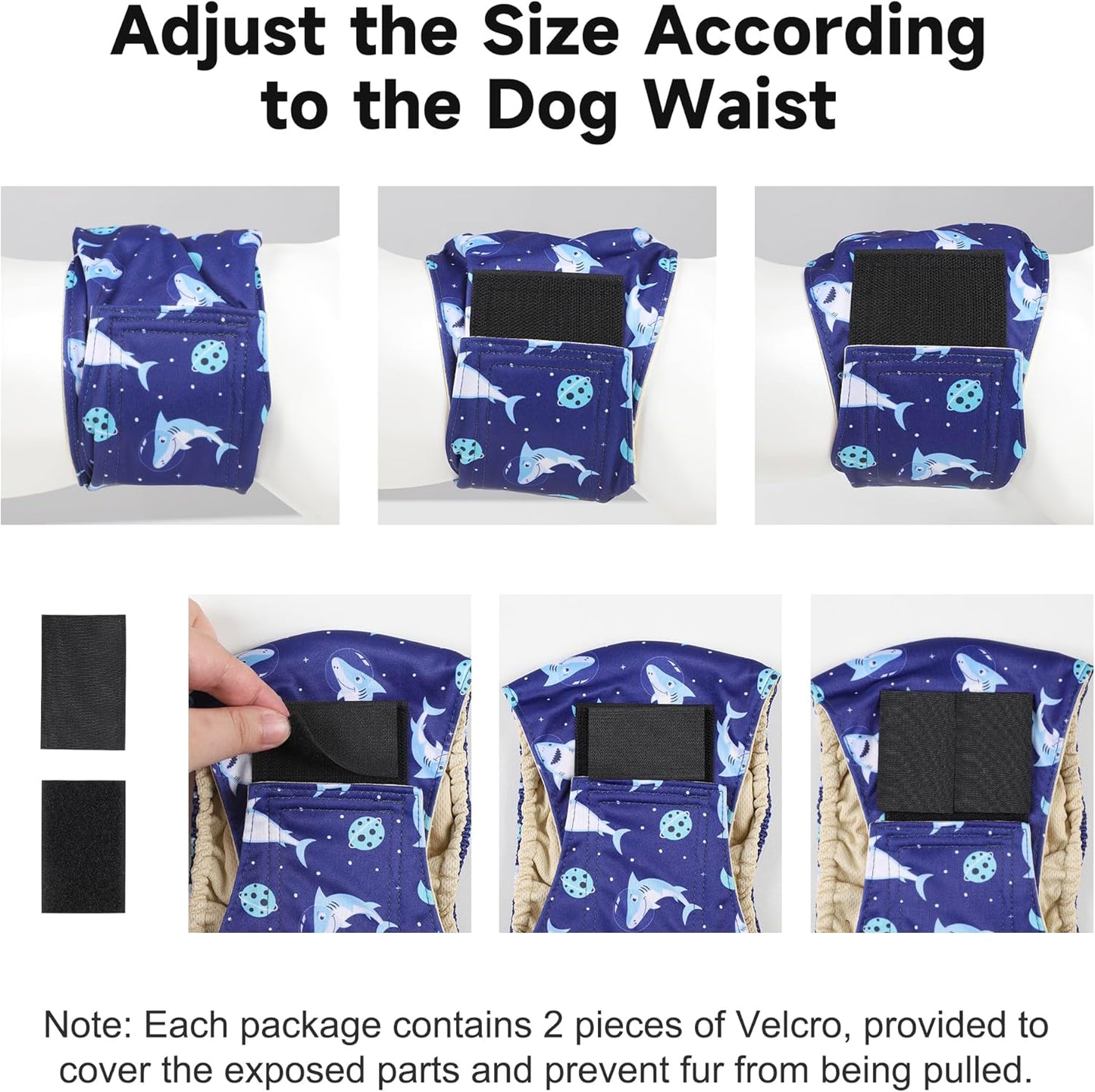 5 Pack Dog Diapers Male Reusable, Premium Belly Bands for Male Dogs, High Absorbing Male Dog Pee Wraps for Doggie in Incontinence or Excitable Urination and Training, Dino S