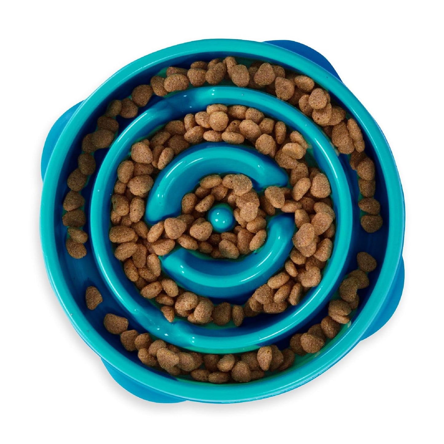 Outward Hound Fun Feeder Dog Bowl Slow Feeder, Large/Regular & Medium/Mini, Turquoise