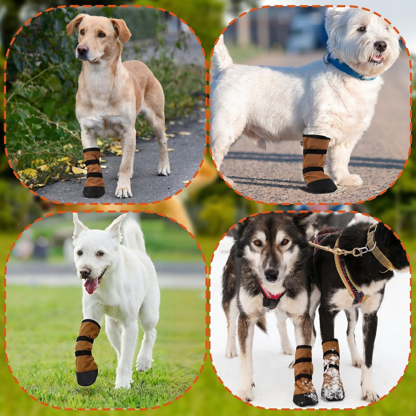 2 Pcs Dog Paw Wound Recovery Boots Non-Slip Dog Protector Boots for Injured Paw Breathable Soft Pet Shoes for Wound Care Outdoor Walking(L,Khaki)