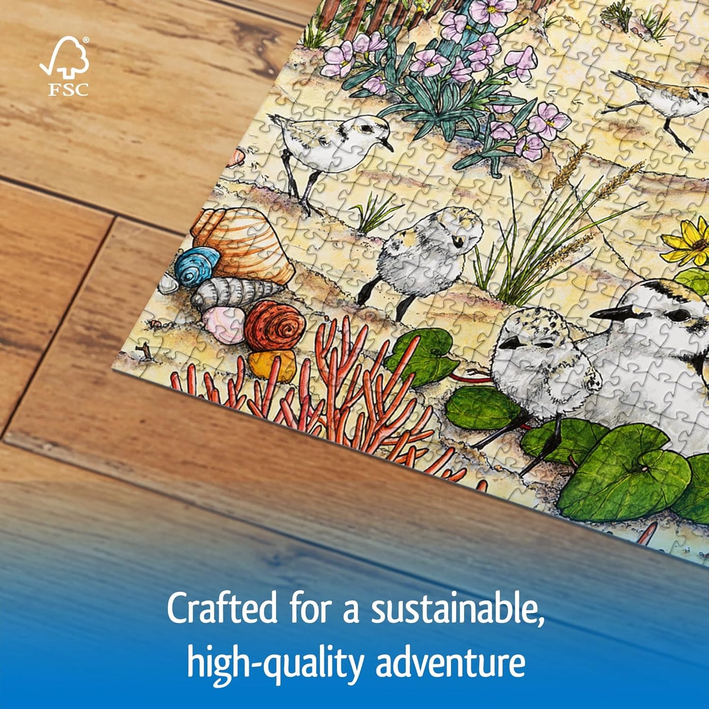 Wonder Forge Don't Disturb The Plovers 1000 Piece Jigsaw Puzzle for Adults | Unique, Perfectly-Fitting Pieces | Fun, Vibrant Imagery | Amazon Exclusive