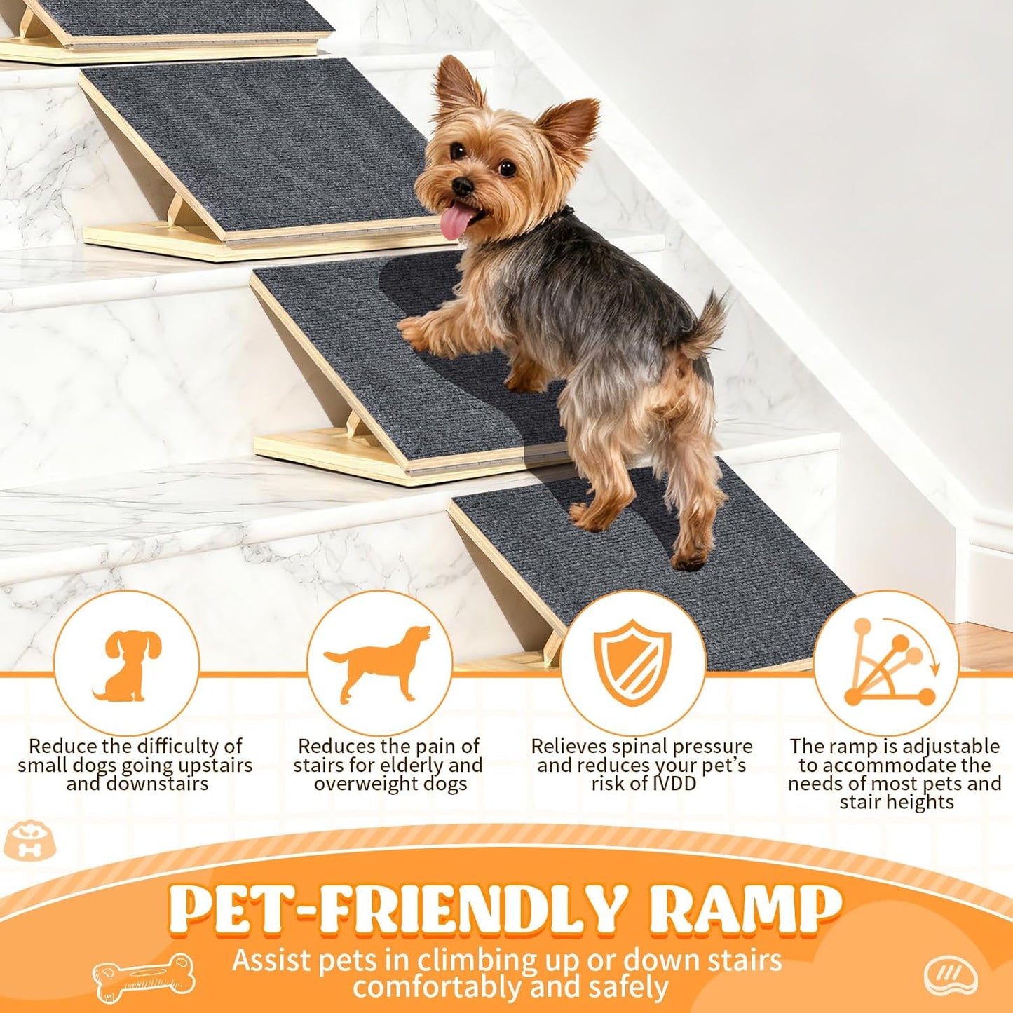 TNELTUEB Upgraded Dog Ramps for Stairs (5)