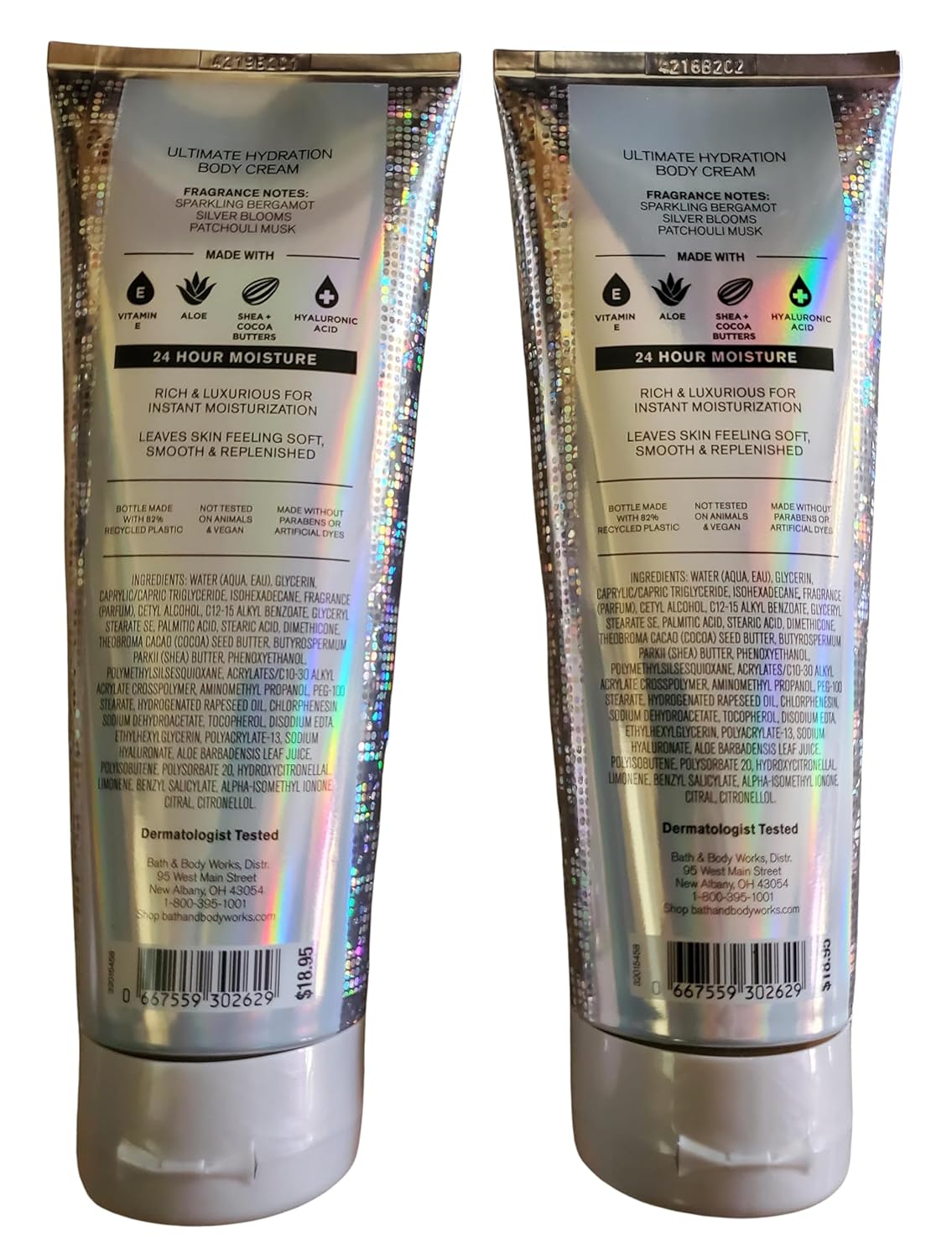 Bath & Body Works Platinum Ultimate Hydration Body Cream 8 Ounces Pack of 2