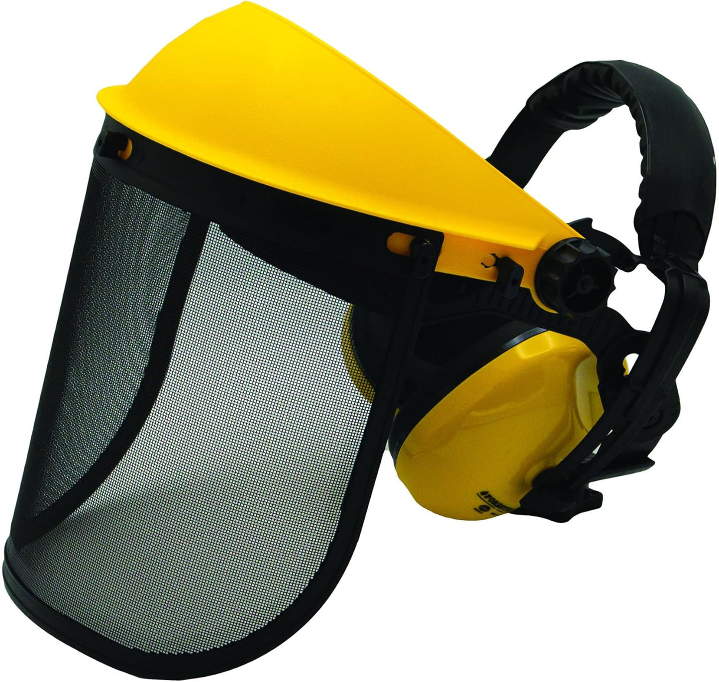 FORESTER Face Protection Equipment Kit - Visor Face Shield Ear Muffs Personal Protective Equipment Safety Gear Landscaping Tools Masks for Construction Workers Yard Work Accessories - Black and Yellow