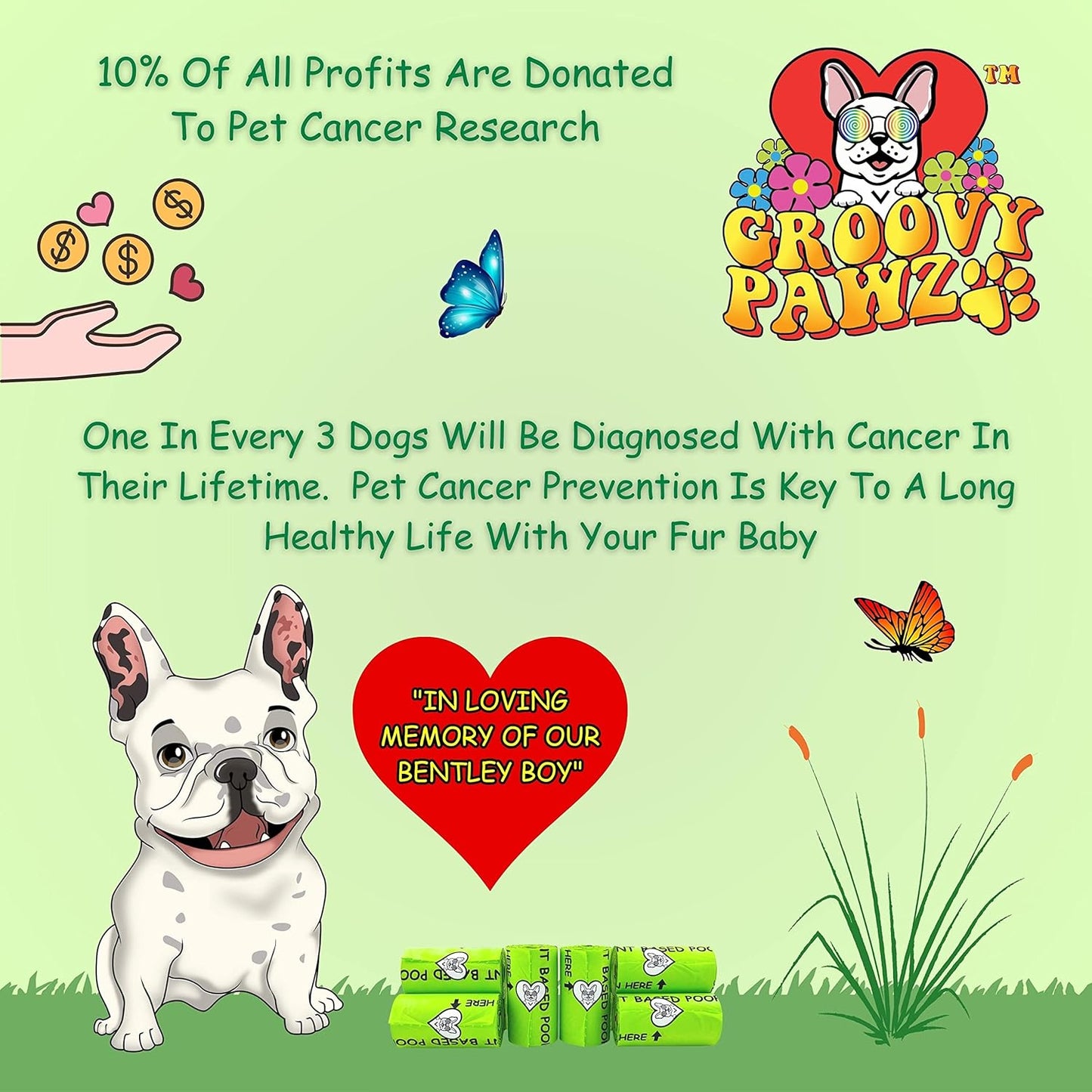 Certified Compostable Dog Poop Bags, 120 Count, Plant Based, Eco Friendly, Extra Strong, Leakproof, No Odor, Pet Supplies