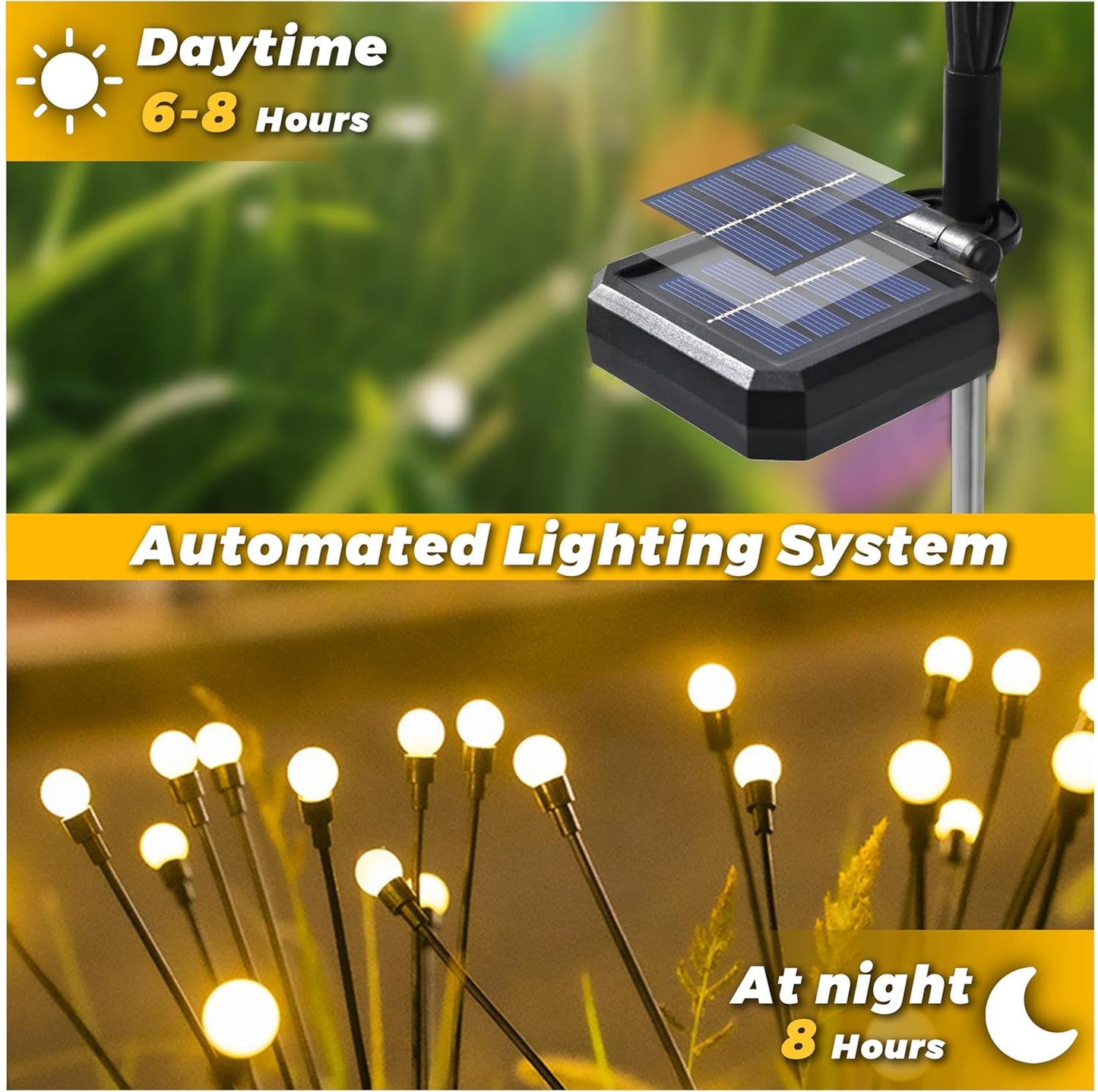 Solar Lights Outdoor-4Pack 32LEDs Solar Garden Firefly Lights Outside,Solar Powered Light Outdoor and Garden Decorative IP65 Waterproof,Yard Patio Pathway Decor,Gardening Gifts for Women,Warm White