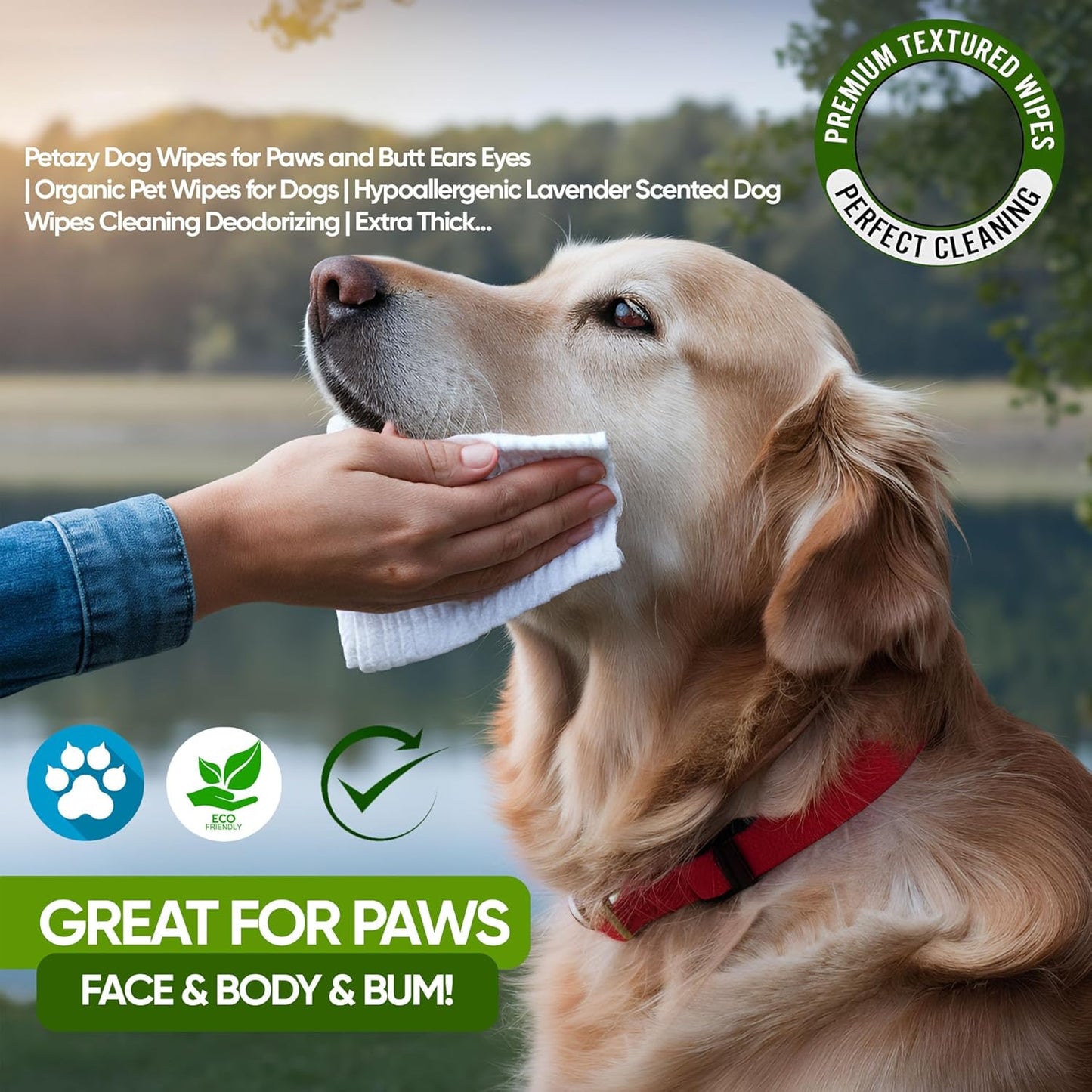 Pet Wipes for Dogs and Cats – Hypoallergenic Dog Wipes for Cleaning & Deodorizing Paws and Butt, Grooming & Hydrating Body, Ears and Face, Lavender Scent, 400 Pack