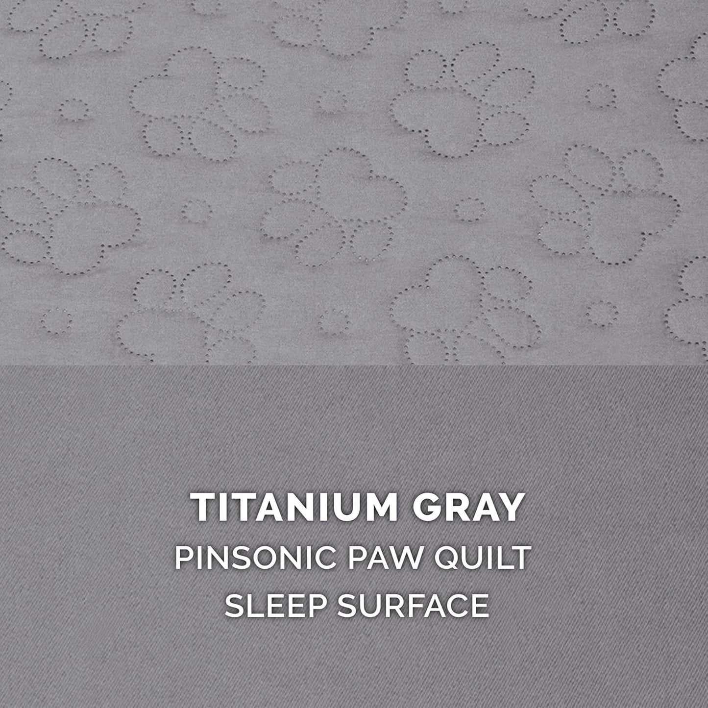 Furhaven Replacement Dog Bed Cover Pinsonic Quilted Paw L Shaped Chaise, Machine Washable - Titanium, Medium