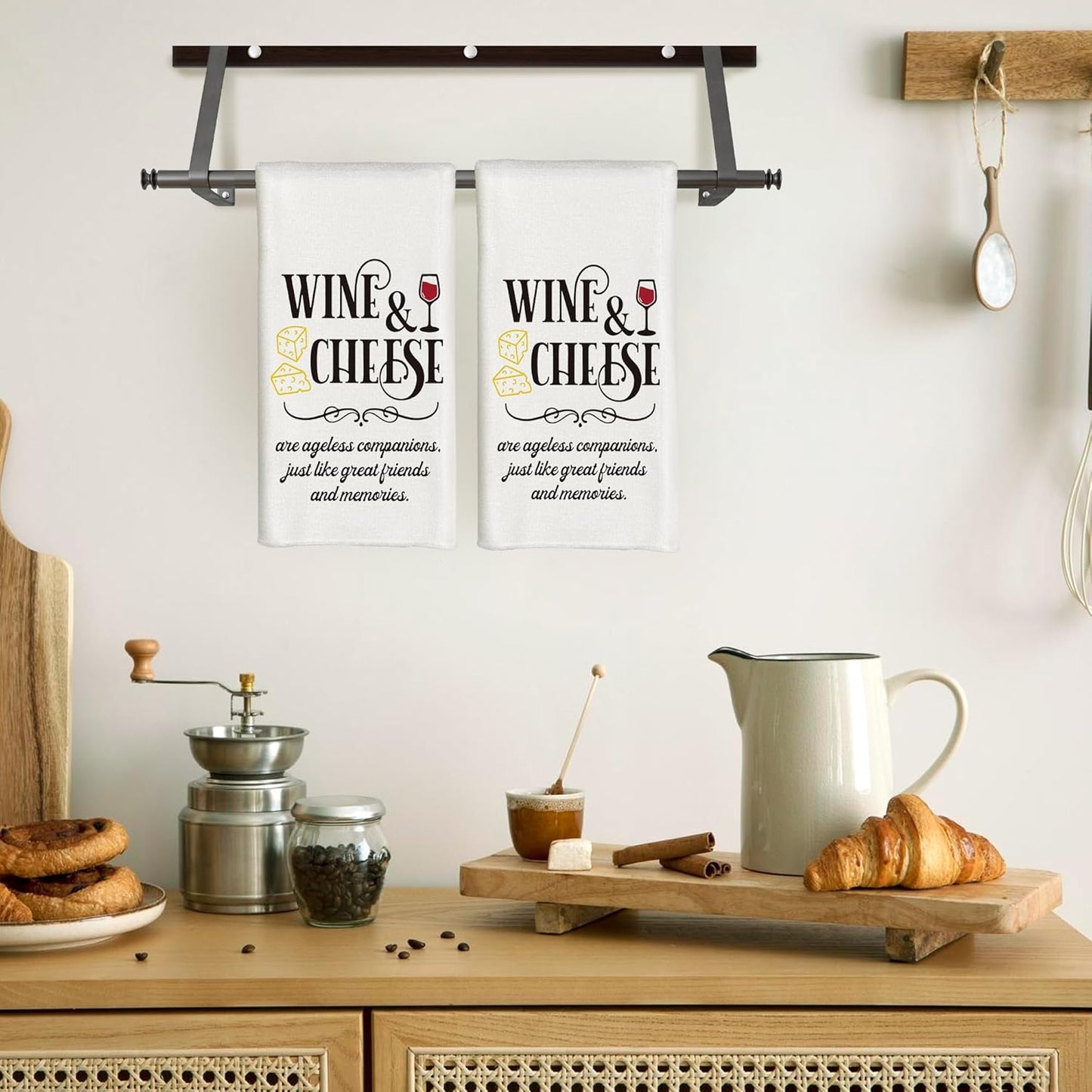 Wine Kitchen Towels, Wine Gifts for Lovers Women, Bar Towels for Home Bar Kitchen, 16x24 Inch