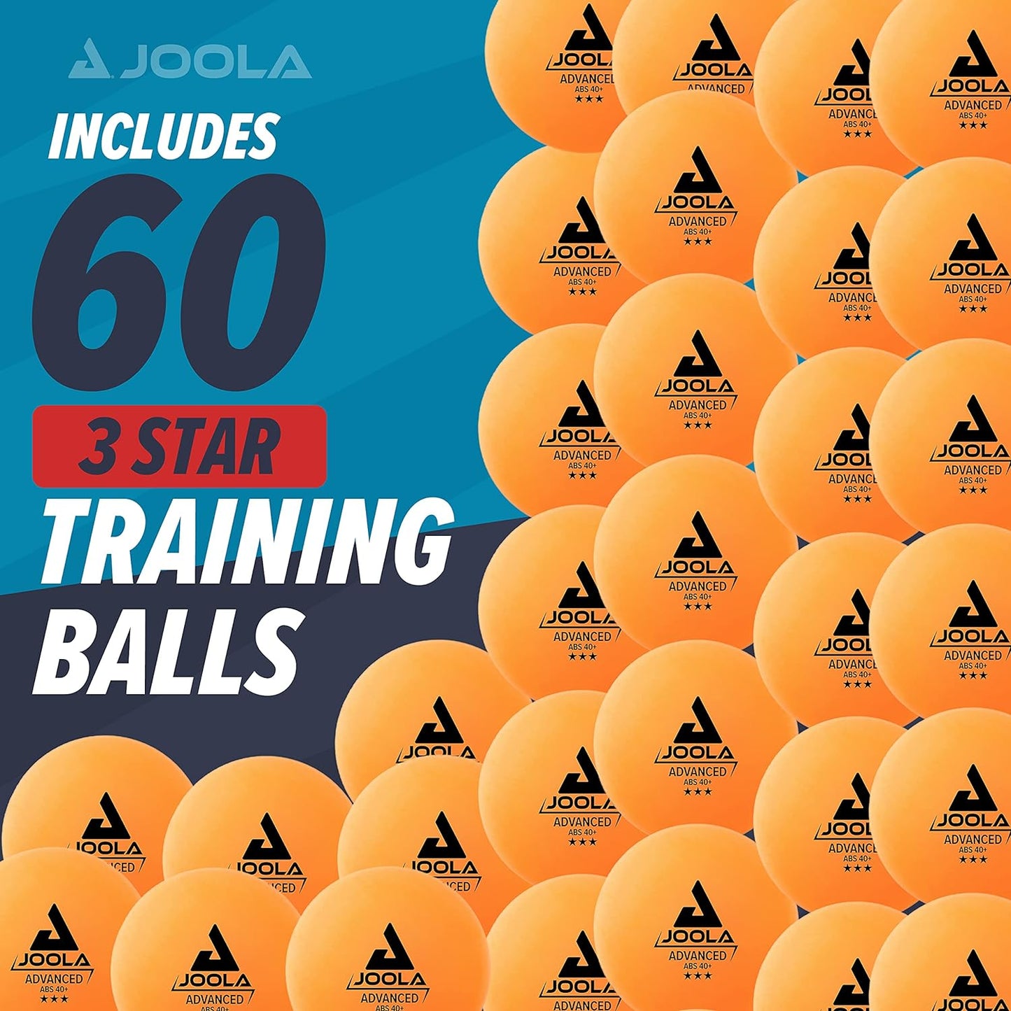 JOOLA Training 3 Star Table Tennis Balls 12, 60, or 120 Pack - 40+mm Regulation Bulk Ping Pong Balls for Competition and Recreational Play - Fun as a Cat Toy - Indoor and Outdoor Compatible