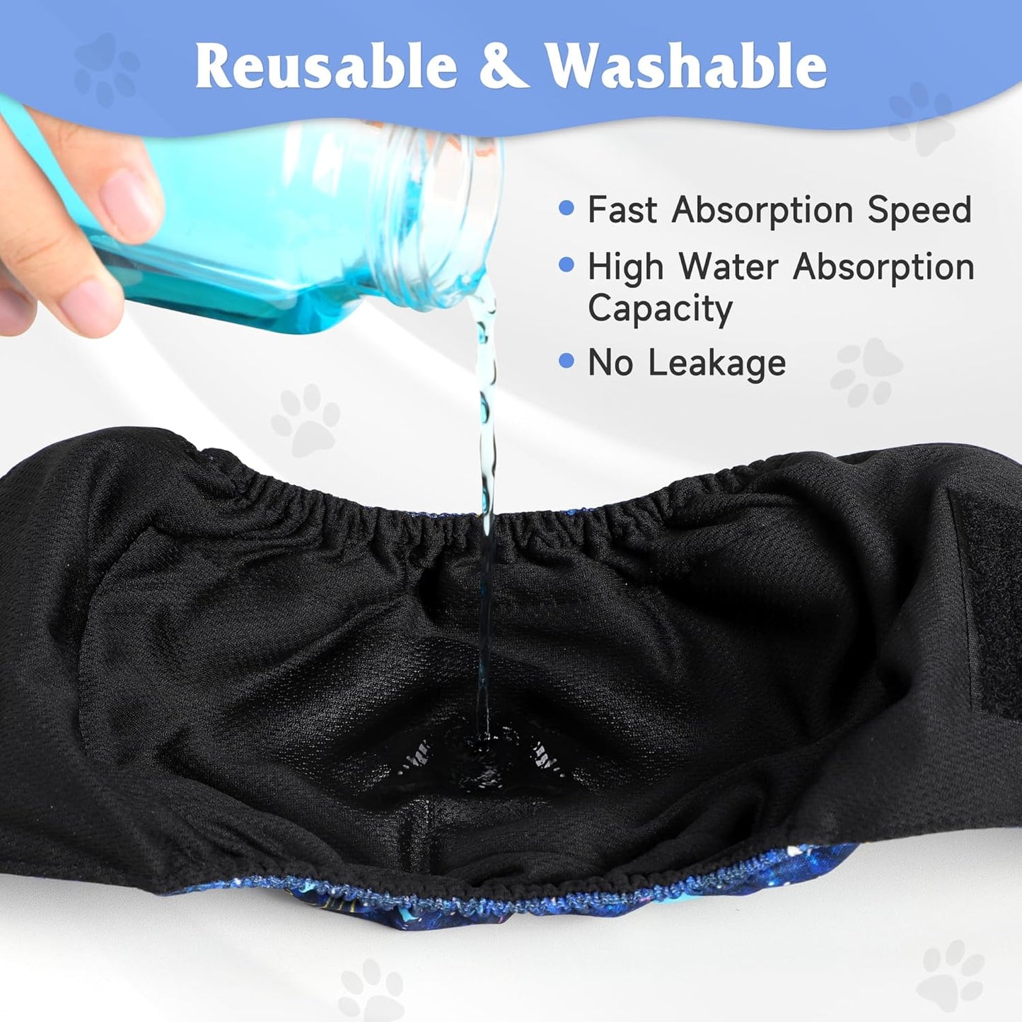 Washable Belly Bands for Male Dogs (Pack of 4), Dog Belly Band Male, Male Dog Diapers Reusable, Washable Dog Belly Wrap, Small