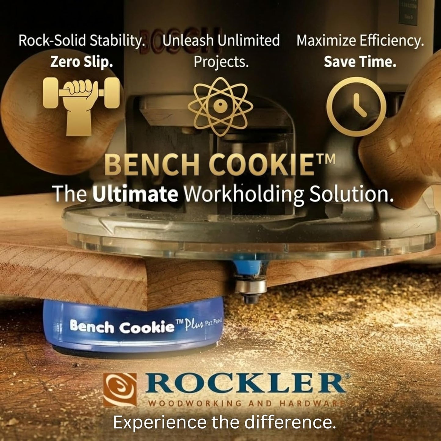 Rockler Work Bench Cookies Plus Work Grippers (4 Pack) – Rockler Bench Cookies Protect Workpiece from Scratches and Benchtop Debris - Woodworking Kit for Most Average-Sized Panels