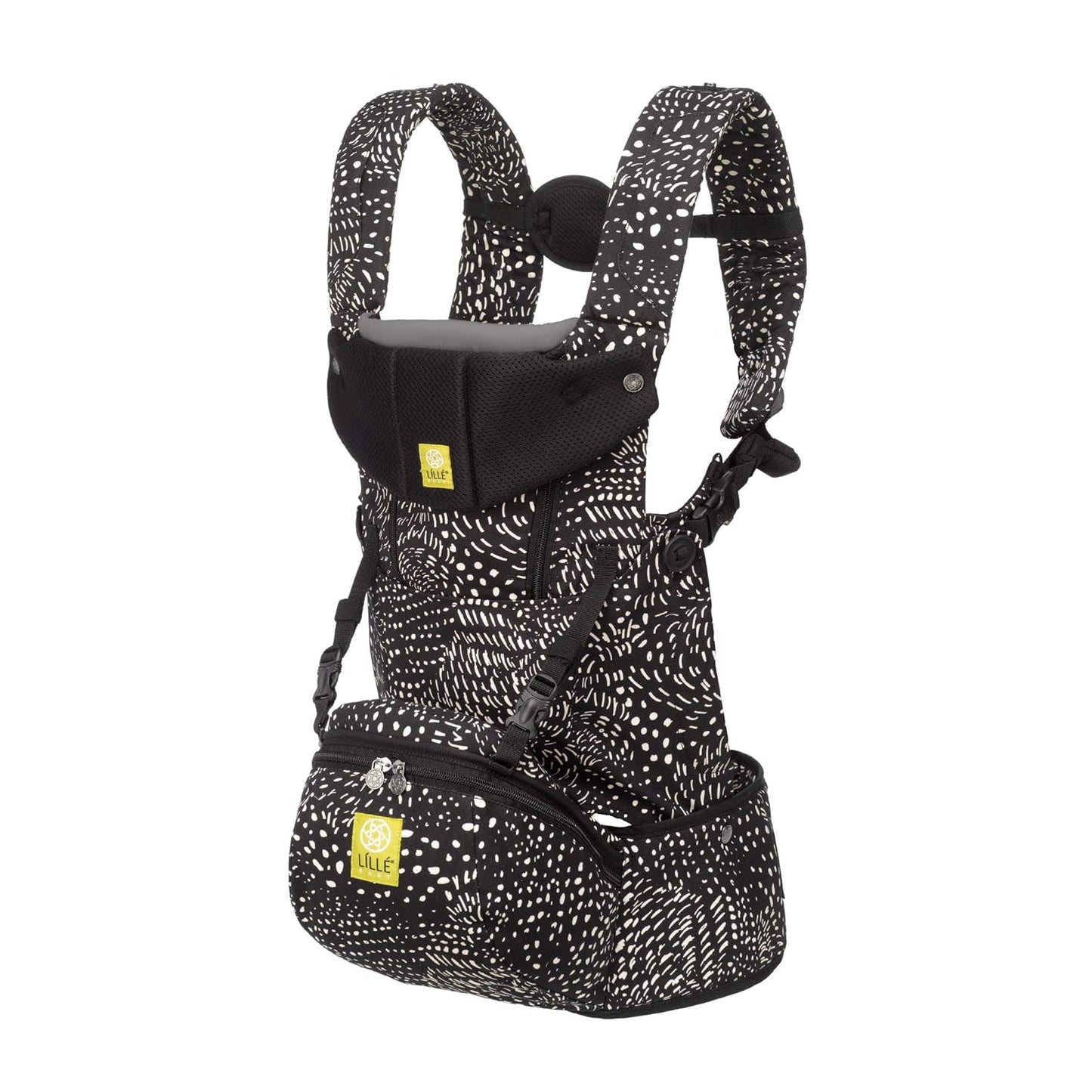 LÍLLÉbaby SeatMe Hip Seat All Seasons Ergonomic 6-in-1 Baby Carrier Newborn to Toddler - with Lumbar Support - for Children 7-45 Pounds - 360 Degree Baby Wearing - Inward and Outward Facing - Plume