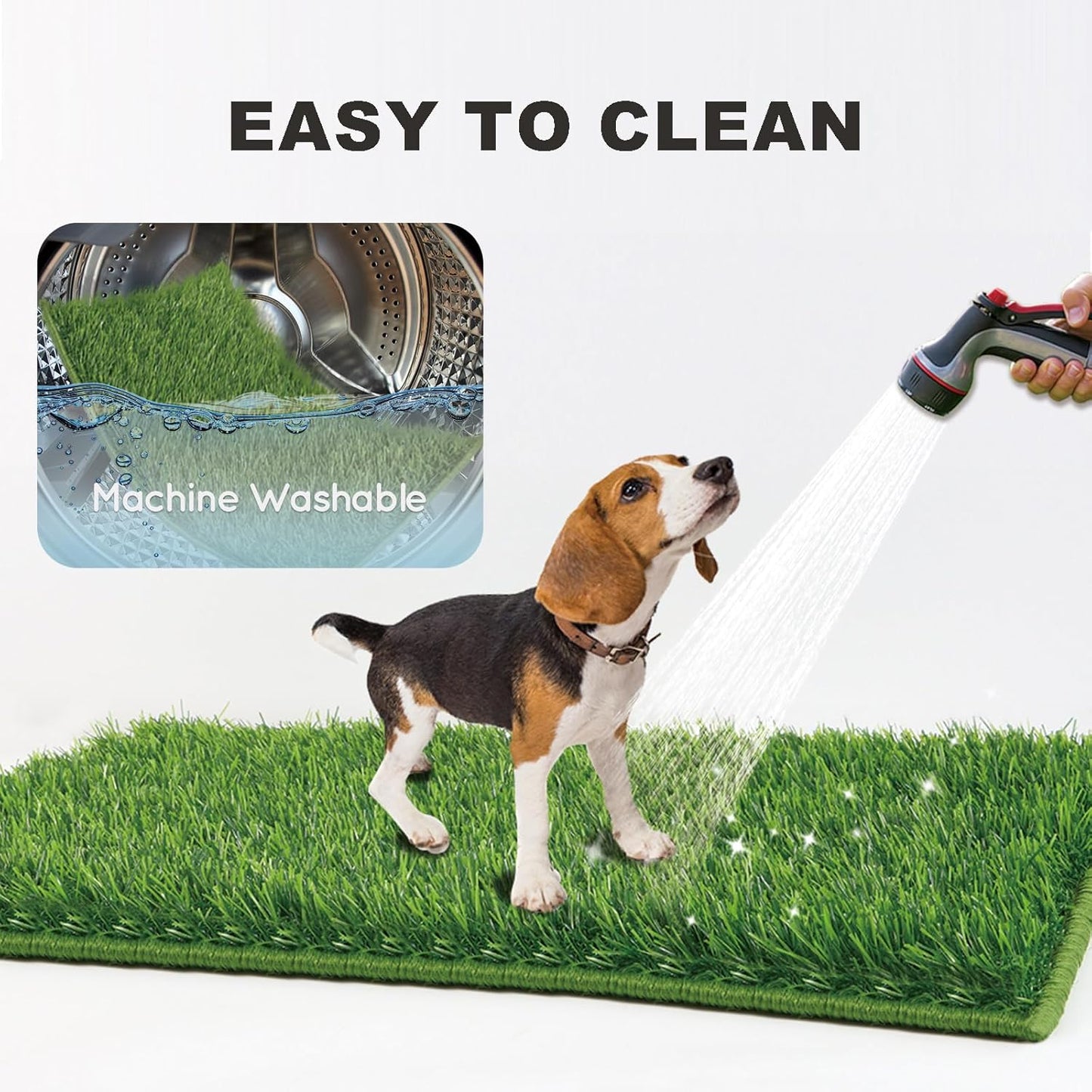 Dog Grass Pad with Tray Large 34’’×23’’, Dog Litter Box with Odor Free Artificial Grass Pee Pads for Dogs Potty Tray with Hemmed Edge, Realistic for Indoor Balcony