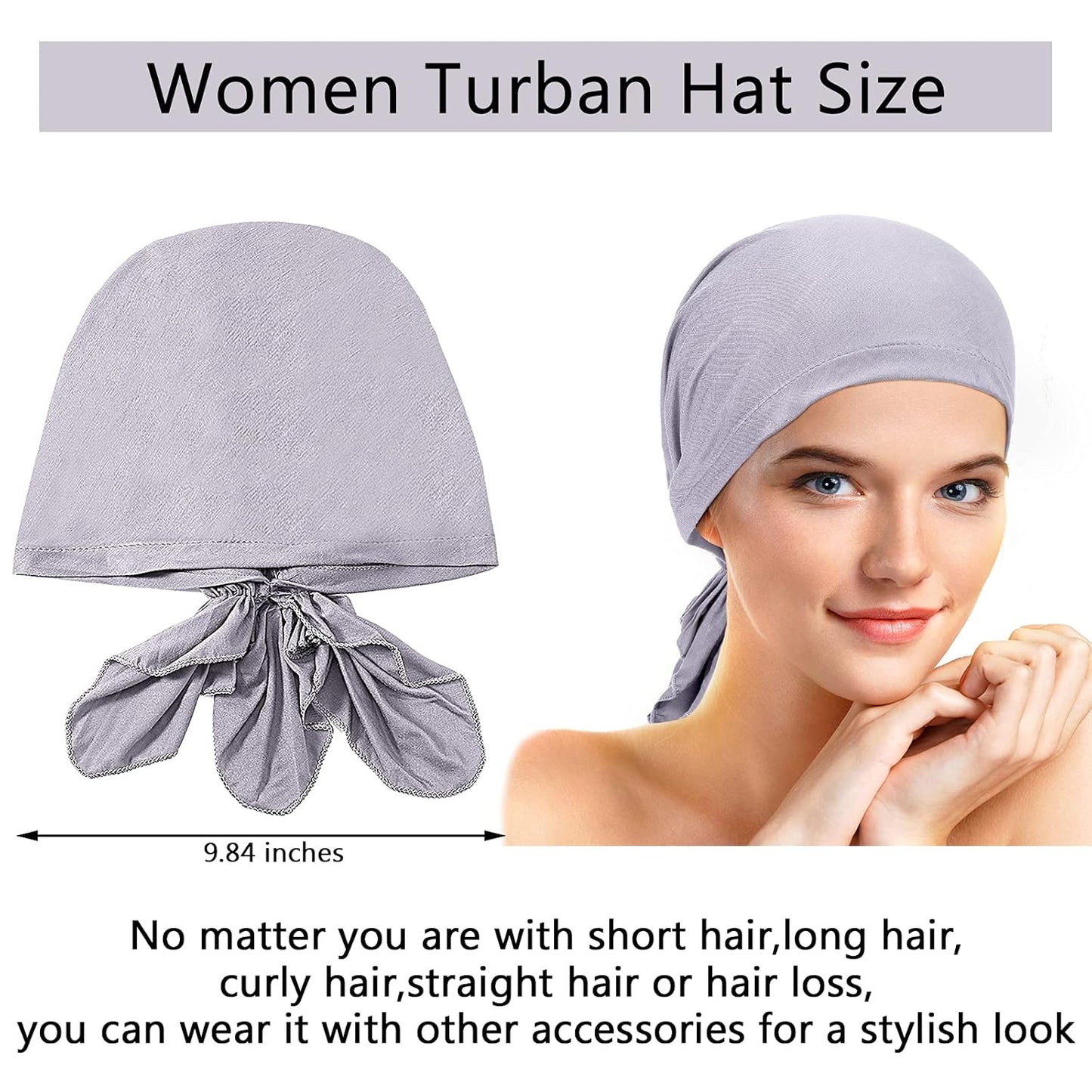 Syhood 6 Pieces Head Scarf for Women Slip on Pretied Head Scarves Cancer Headwear Turban Hat Beanie Wrap (Soft Colors)