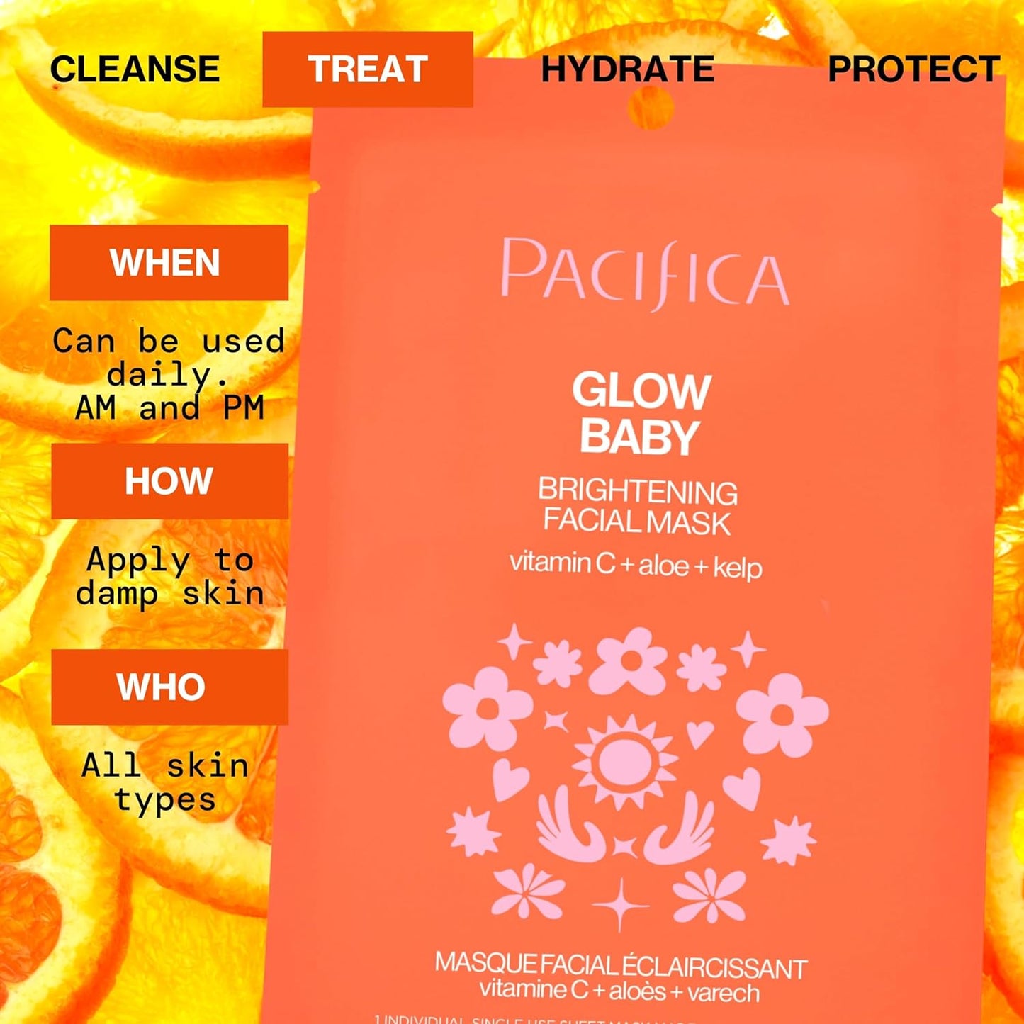 Pacifica, Facial Mask Brightening Glow Baby 0.6 Fl Oz